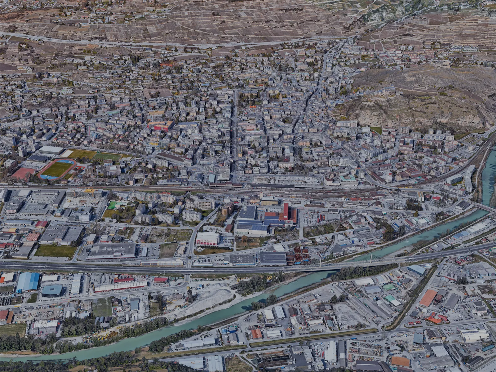 Sion City, Switzerland (2023) 3D Model main preview