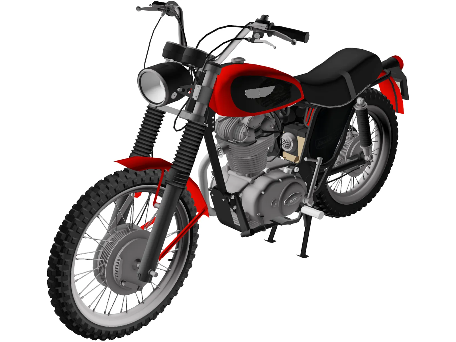 Ducati 350 Scrambler (1971) 3D Model main preview