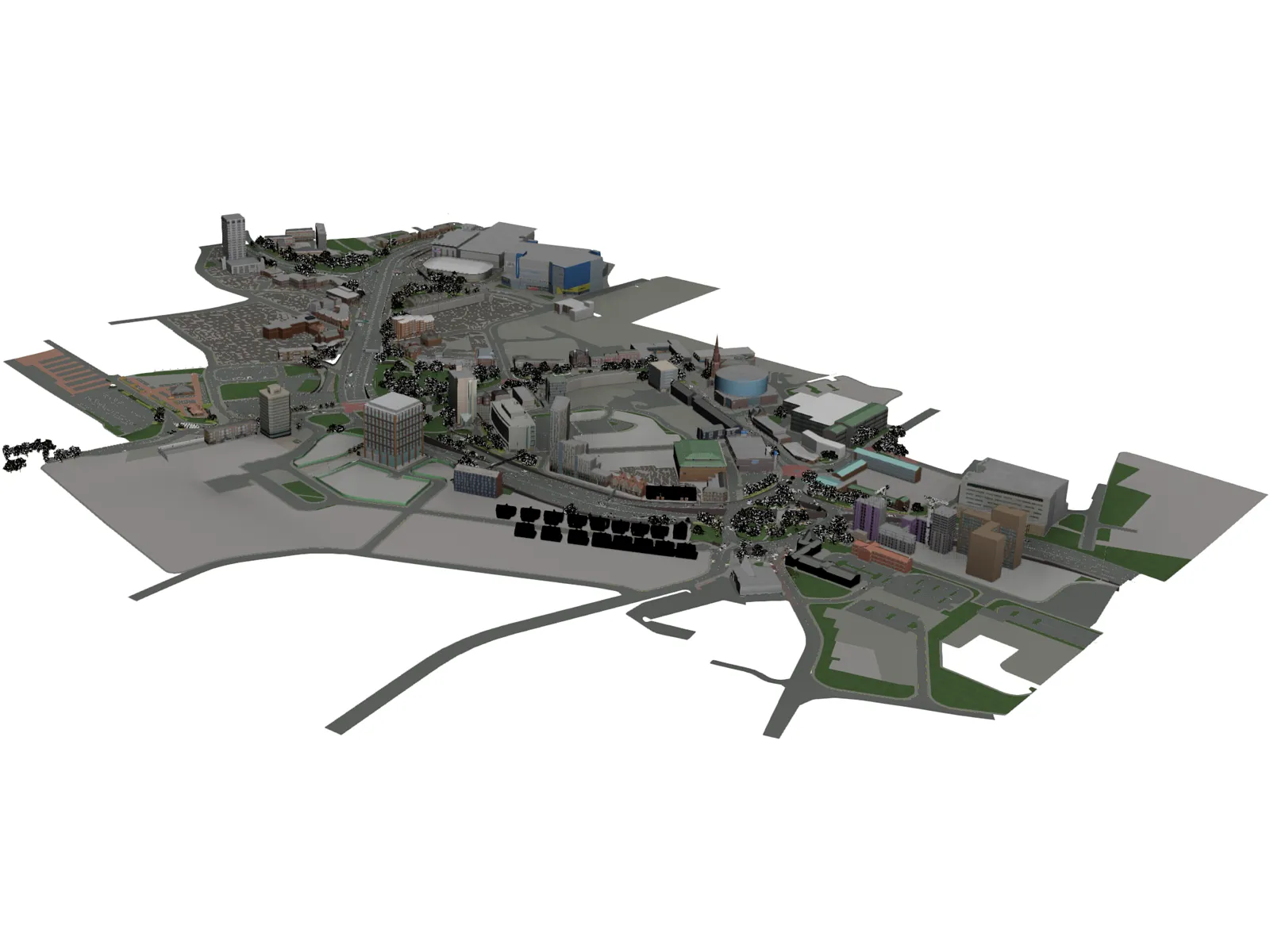 Warwick City, UK 3D Model main preview