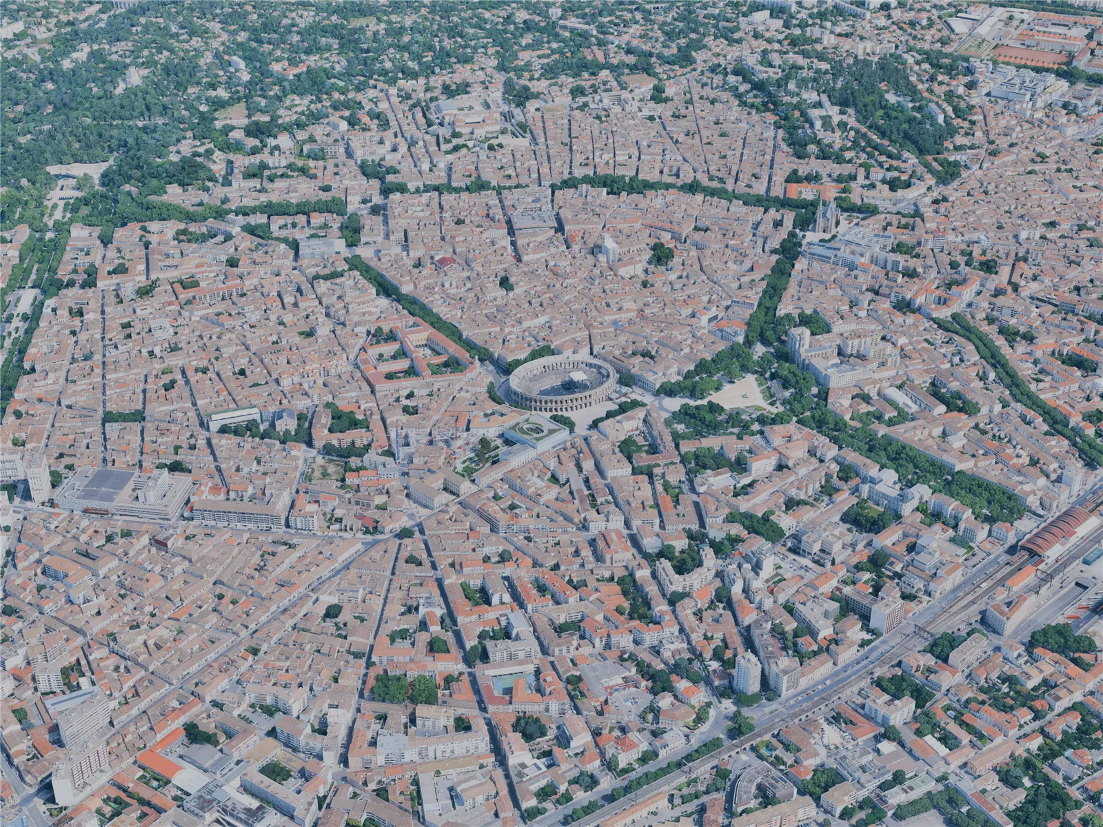 Nimes City, France (2024) 3D Model main preview