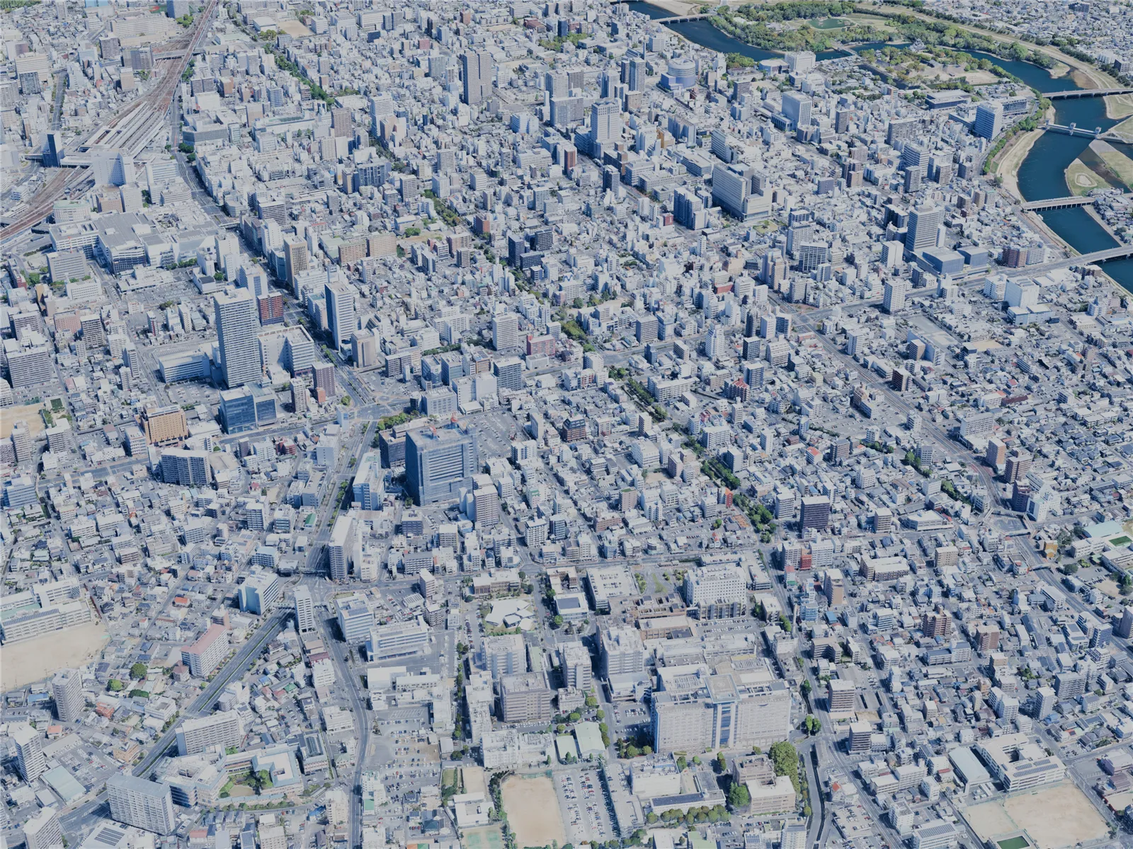 Okayama City, Japan (2025) 3D Model main preview