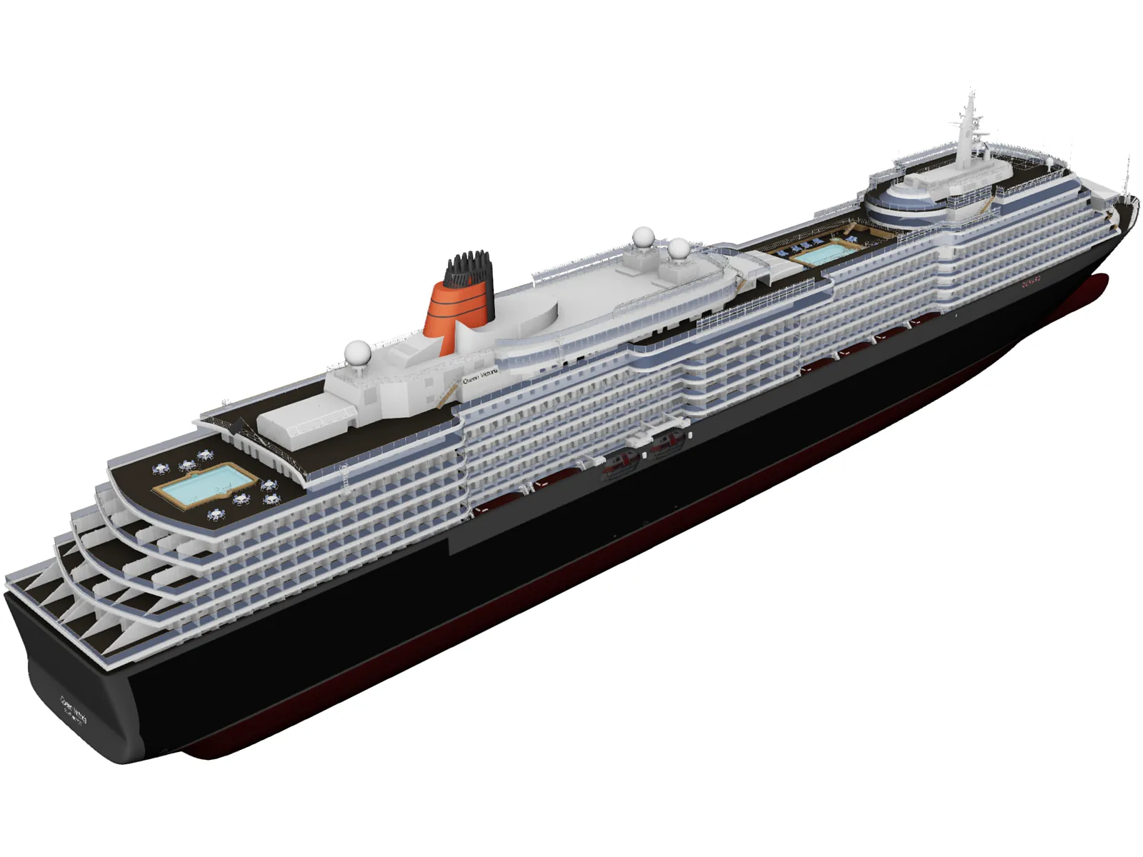 Queen Victoria Cruise Ship 3D Model main preview