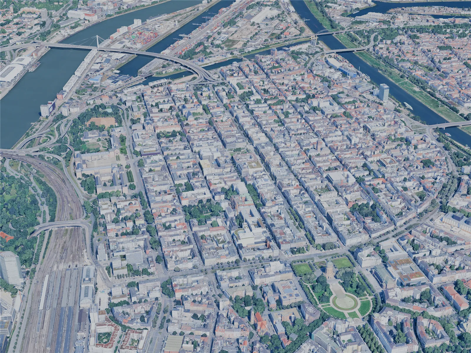 Mannheim City, Germany (2025) 3D Model main preview