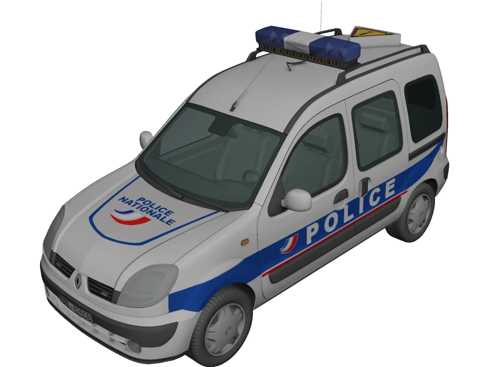 Renault Kangoo Police 3D Model main preview
