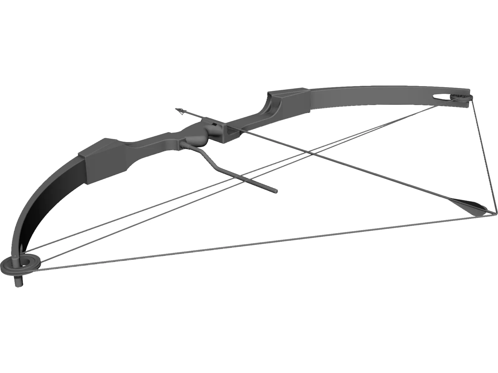 Drawn Hunting Bow 3D Model main preview