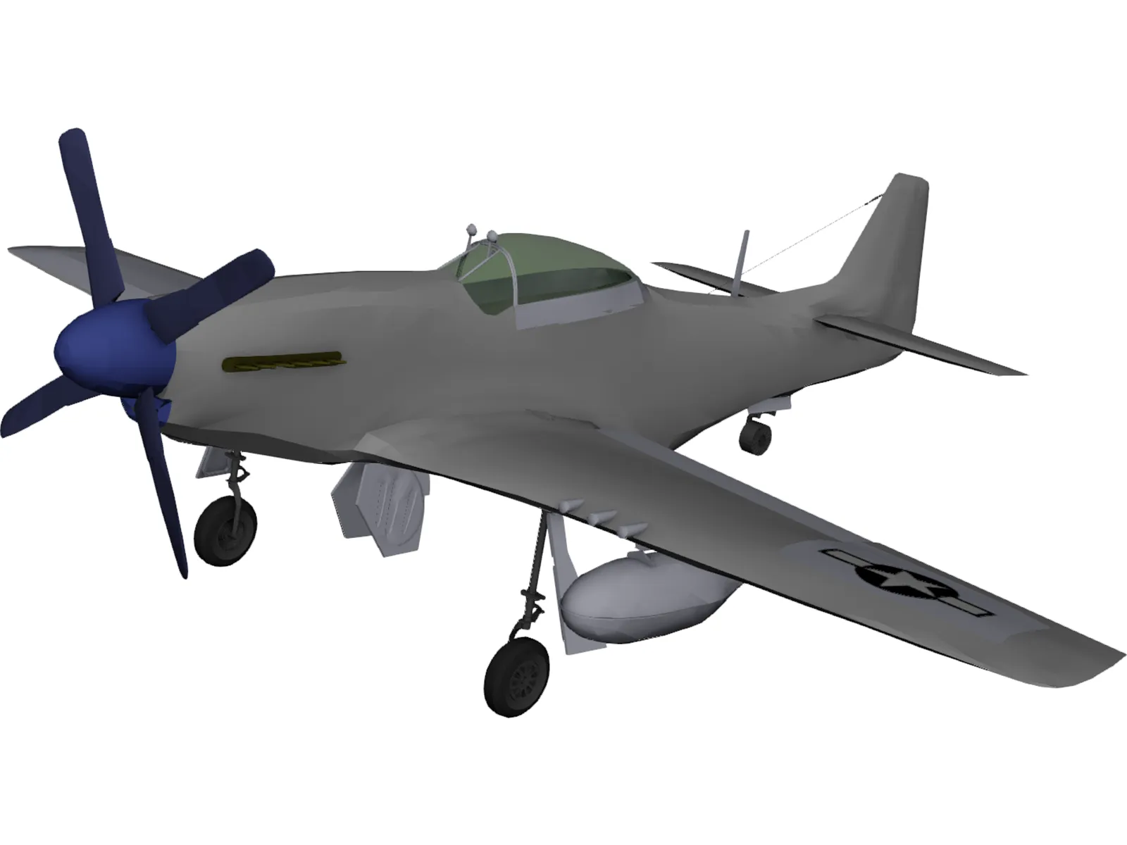 North American Mustang MP51D 3D Model main preview