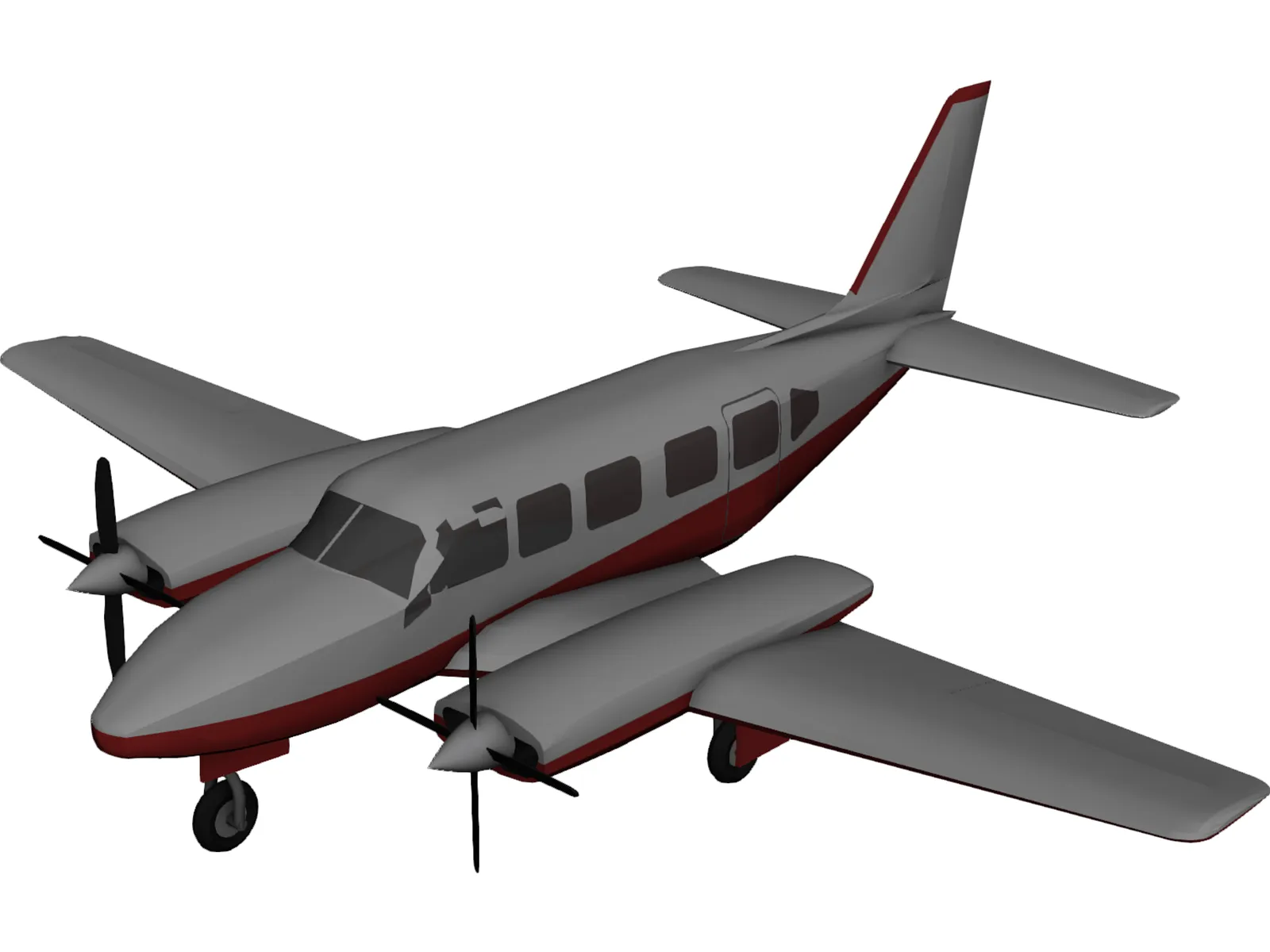 Piper PA-31 Navajo 3D Model main preview