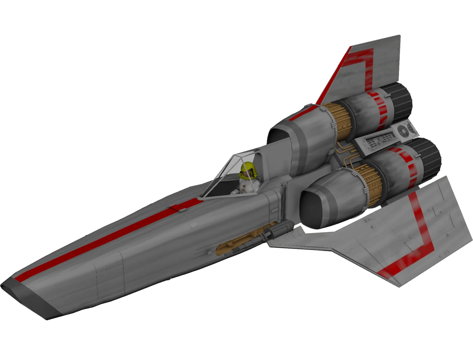 Jedi Starfighter Concept 3D Model main preview