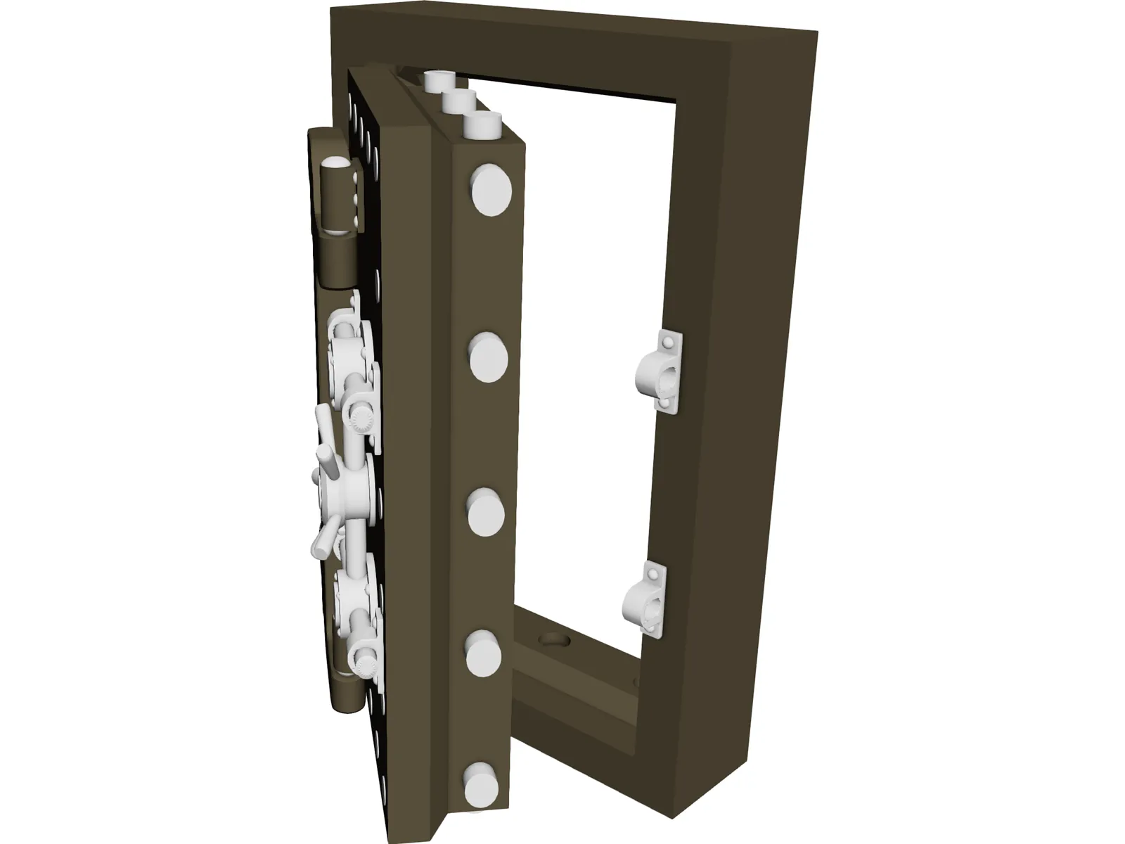 Steel Bank Vault Door 3D Model main preview