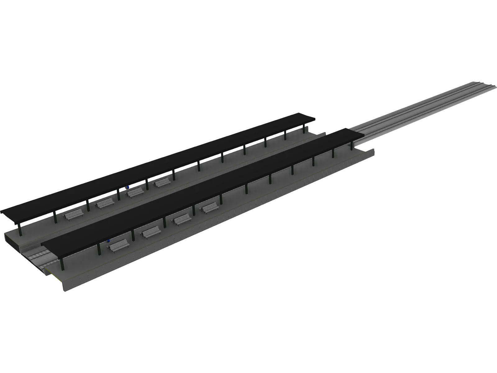 Railway Platform 3D Model main preview