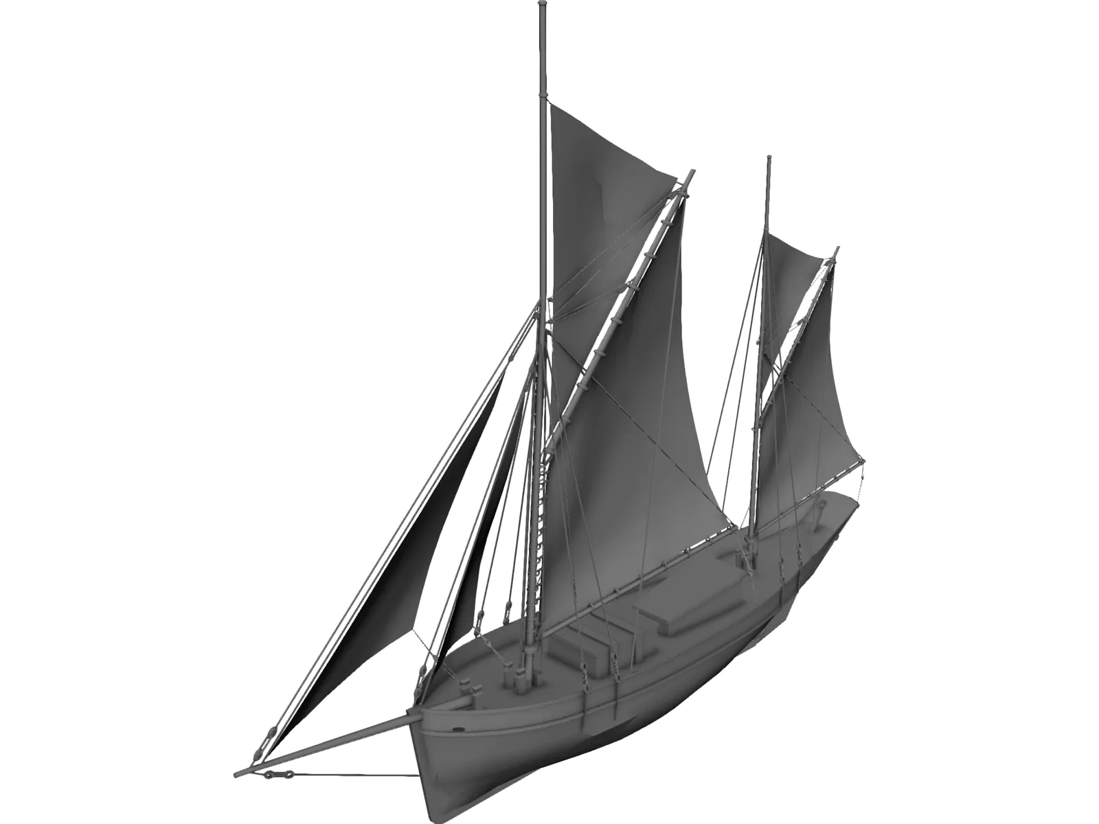 Ketch 3D Model main preview