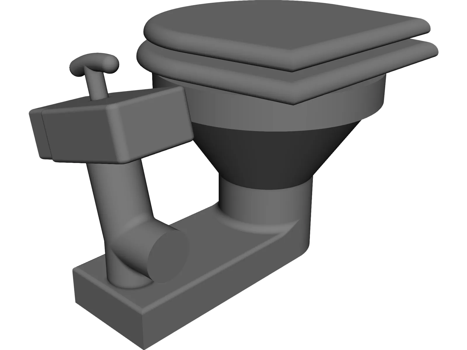 Marine Toilet 3D Model main preview