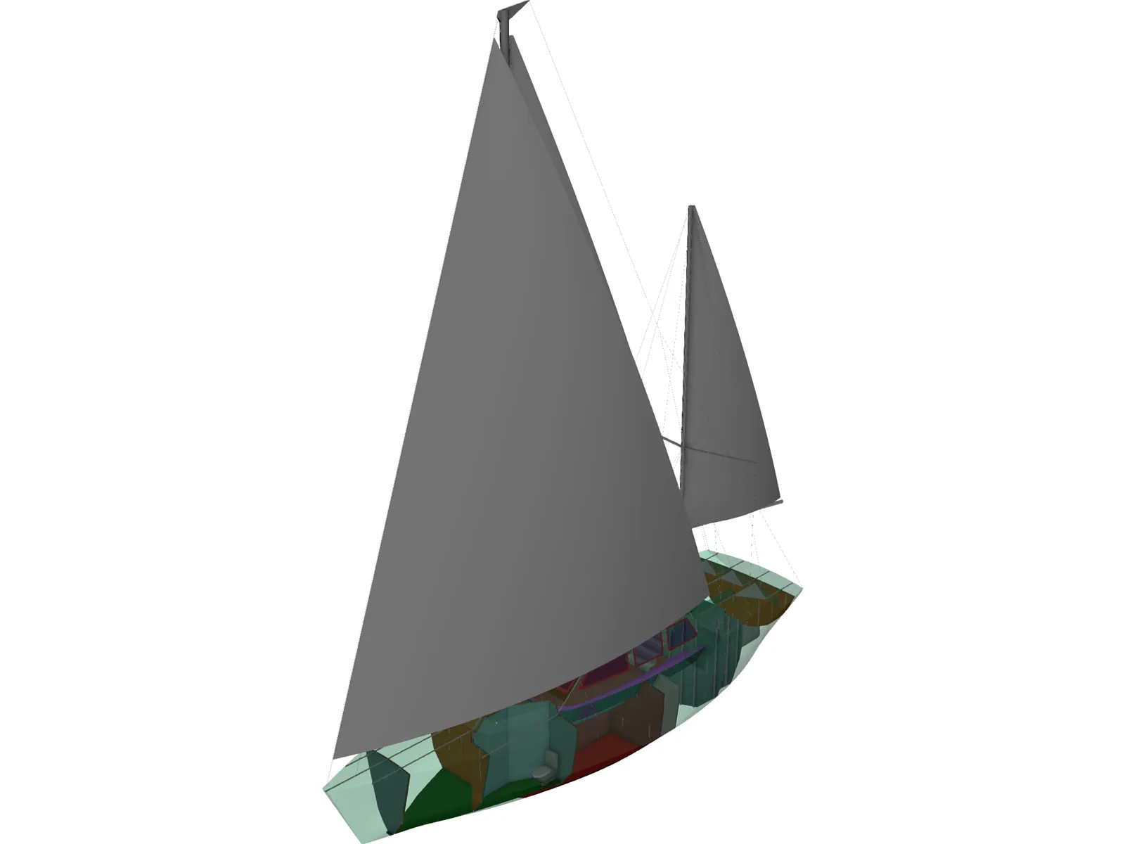 Yacht Langedrag 3D Model main preview