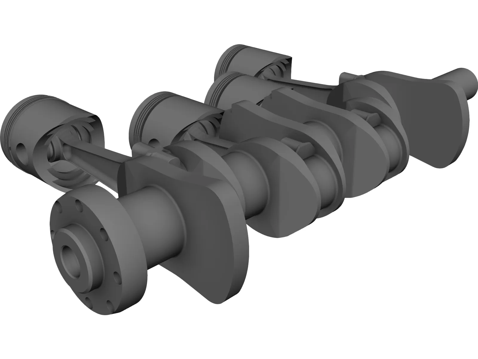 Crankshaft Alfa Romeo 3D Model main preview