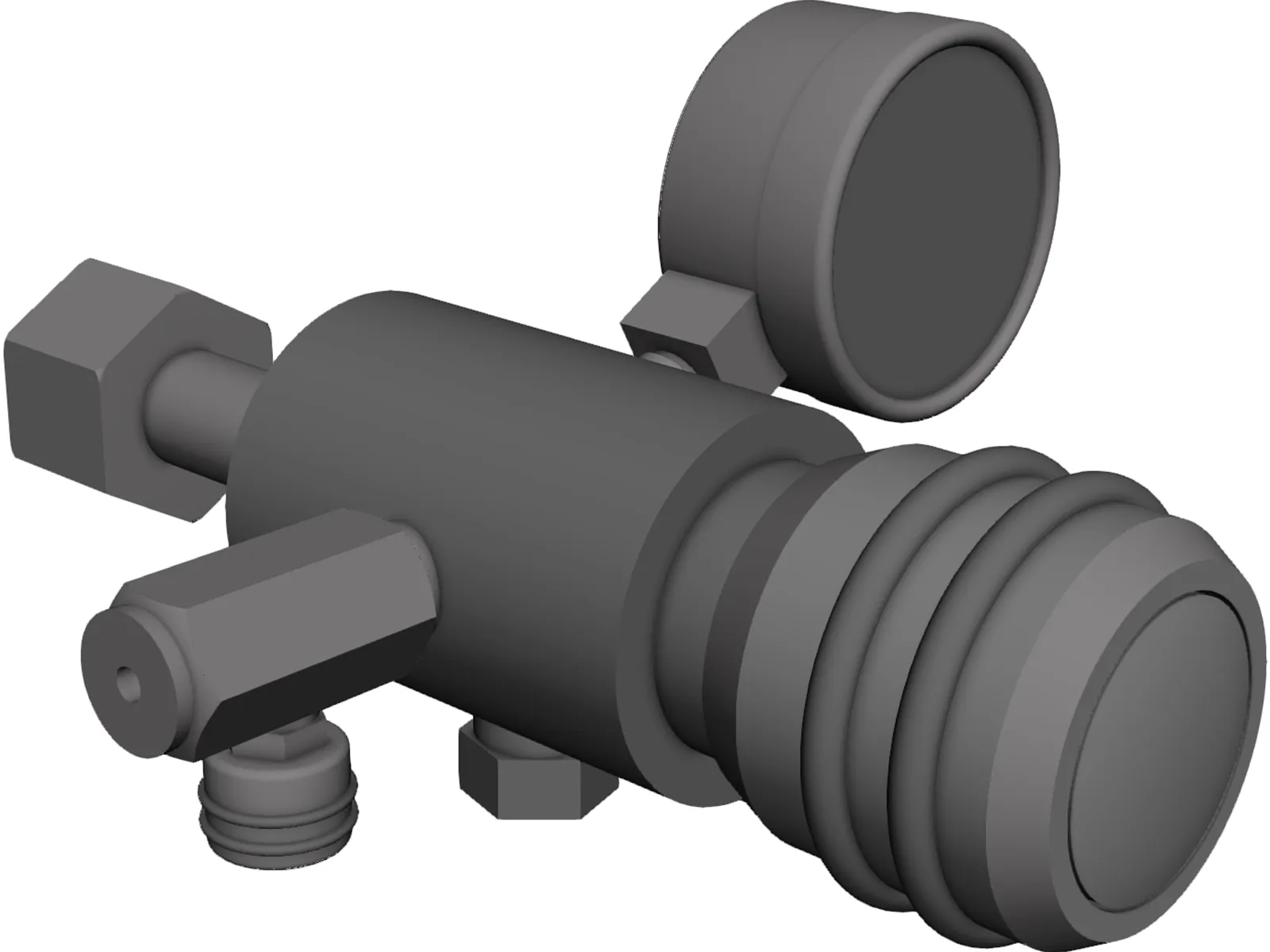 Gas Cylinder Valve Regulator 3D Model main preview
