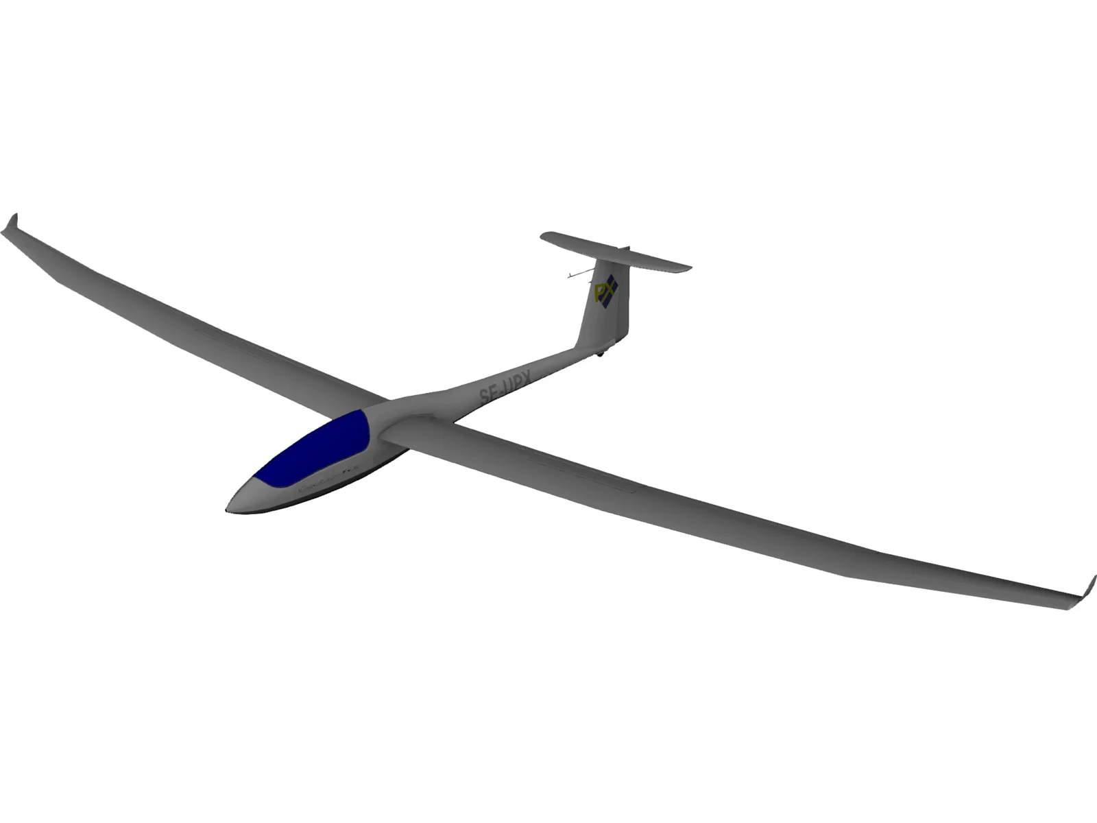 Ventus Glider 3D Model main preview