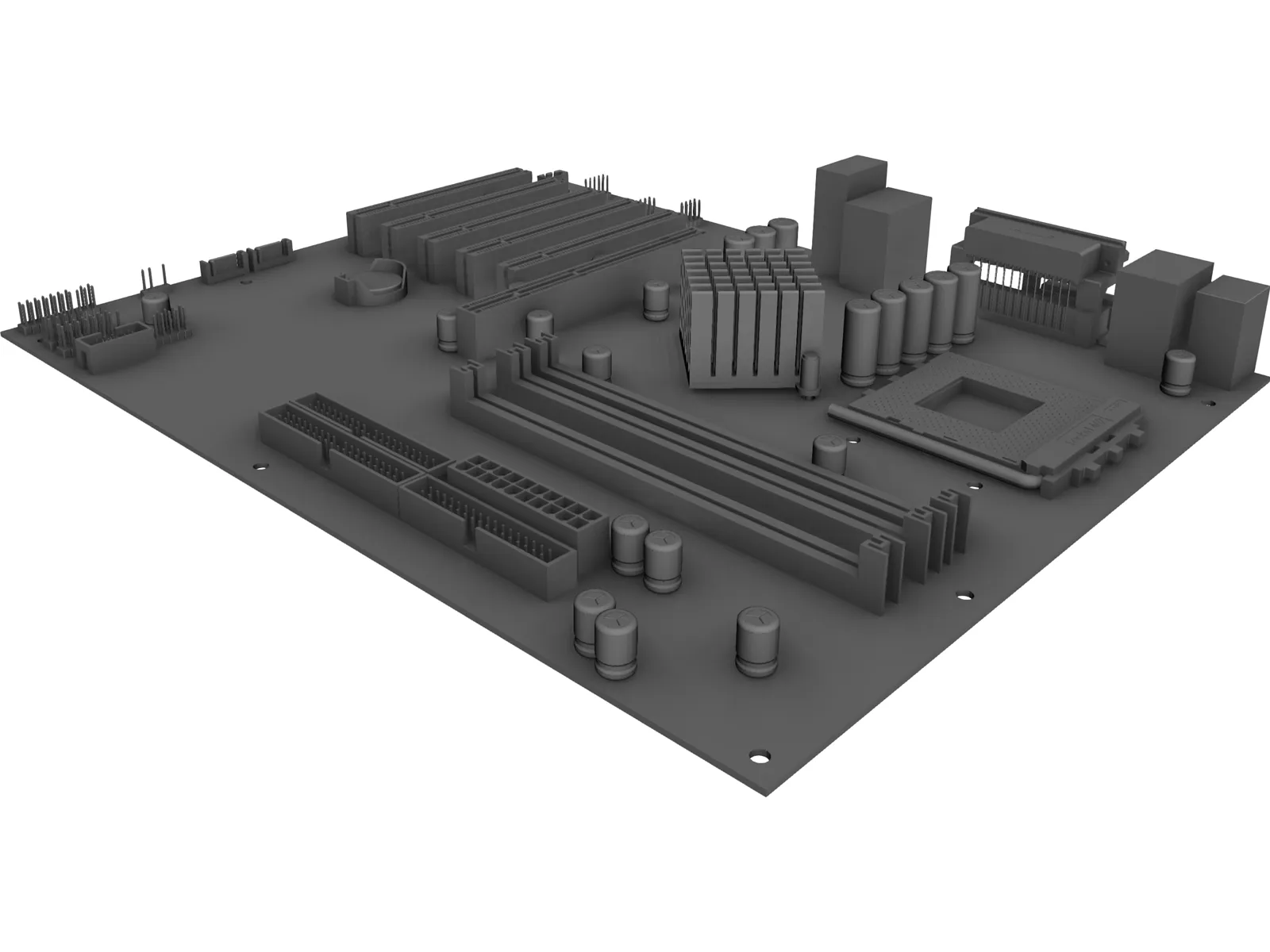 PC Motherboard - Asus a7n8x deluxe 3D Model main preview