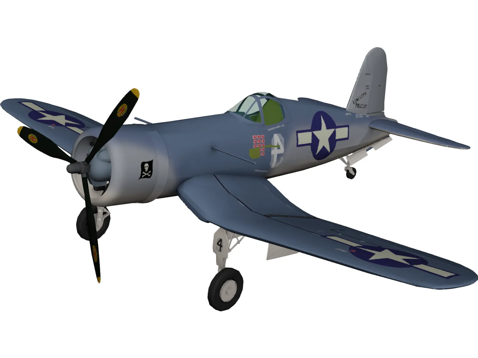 F4U Corsair 3D Model main preview