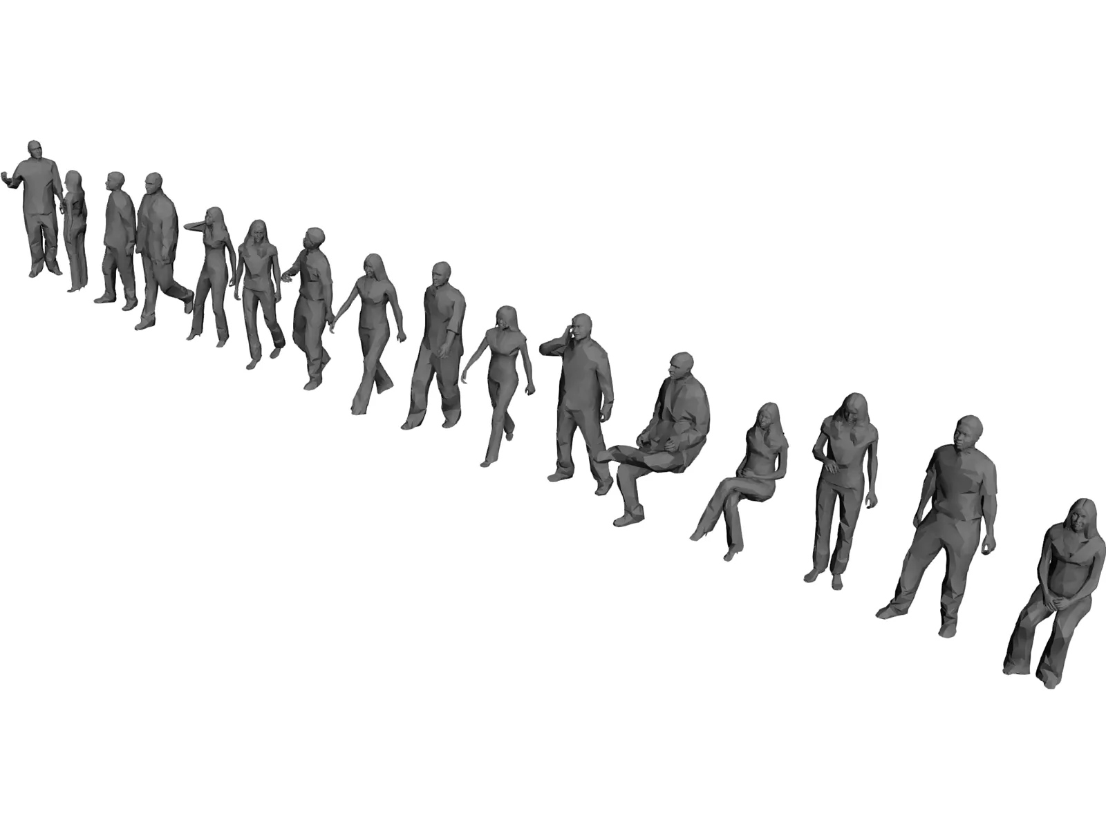 People Collection 3D Model main preview