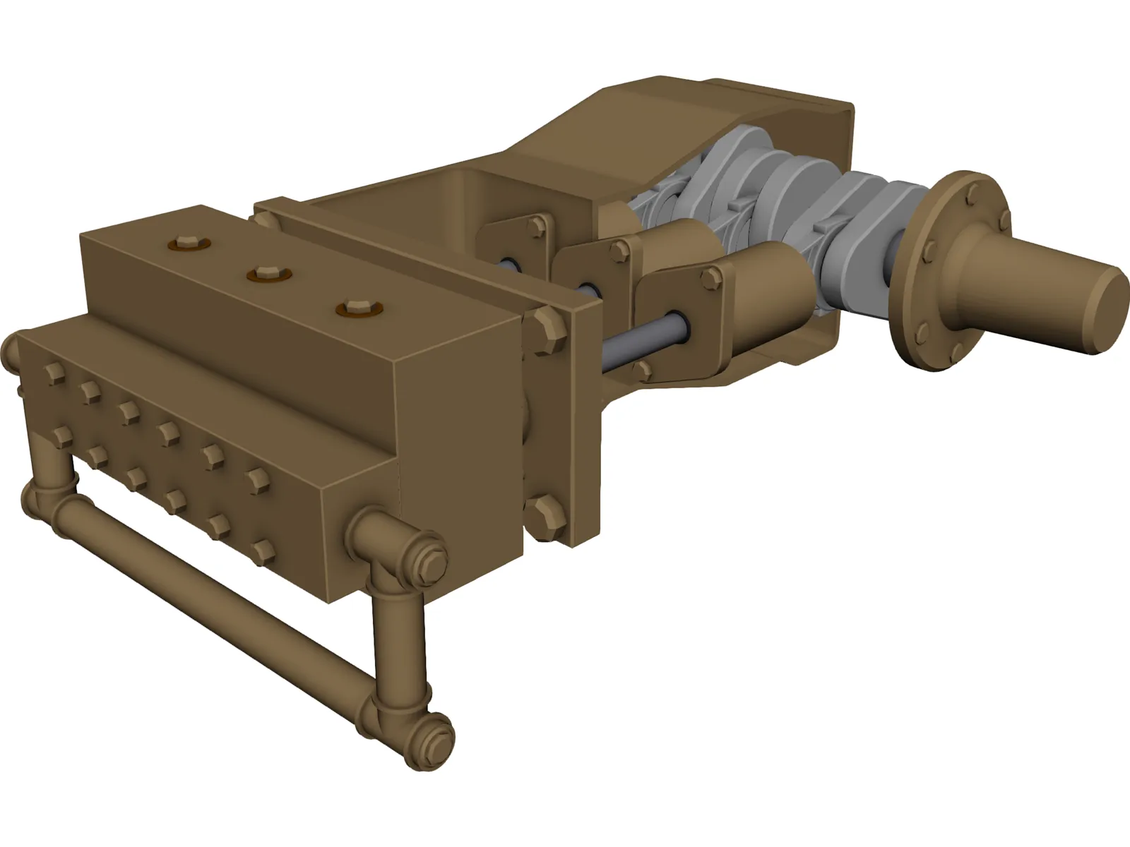 High Pressure Waterblasting Pump 3D Model main preview