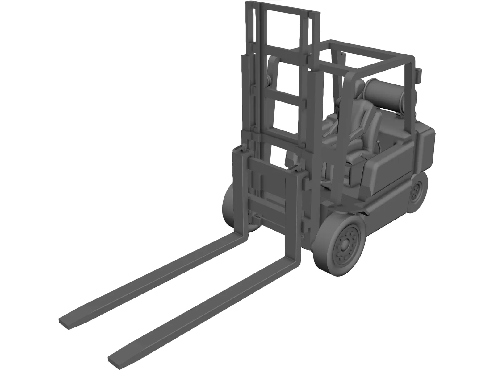 Forklift YALE with Operator 3D Model main preview