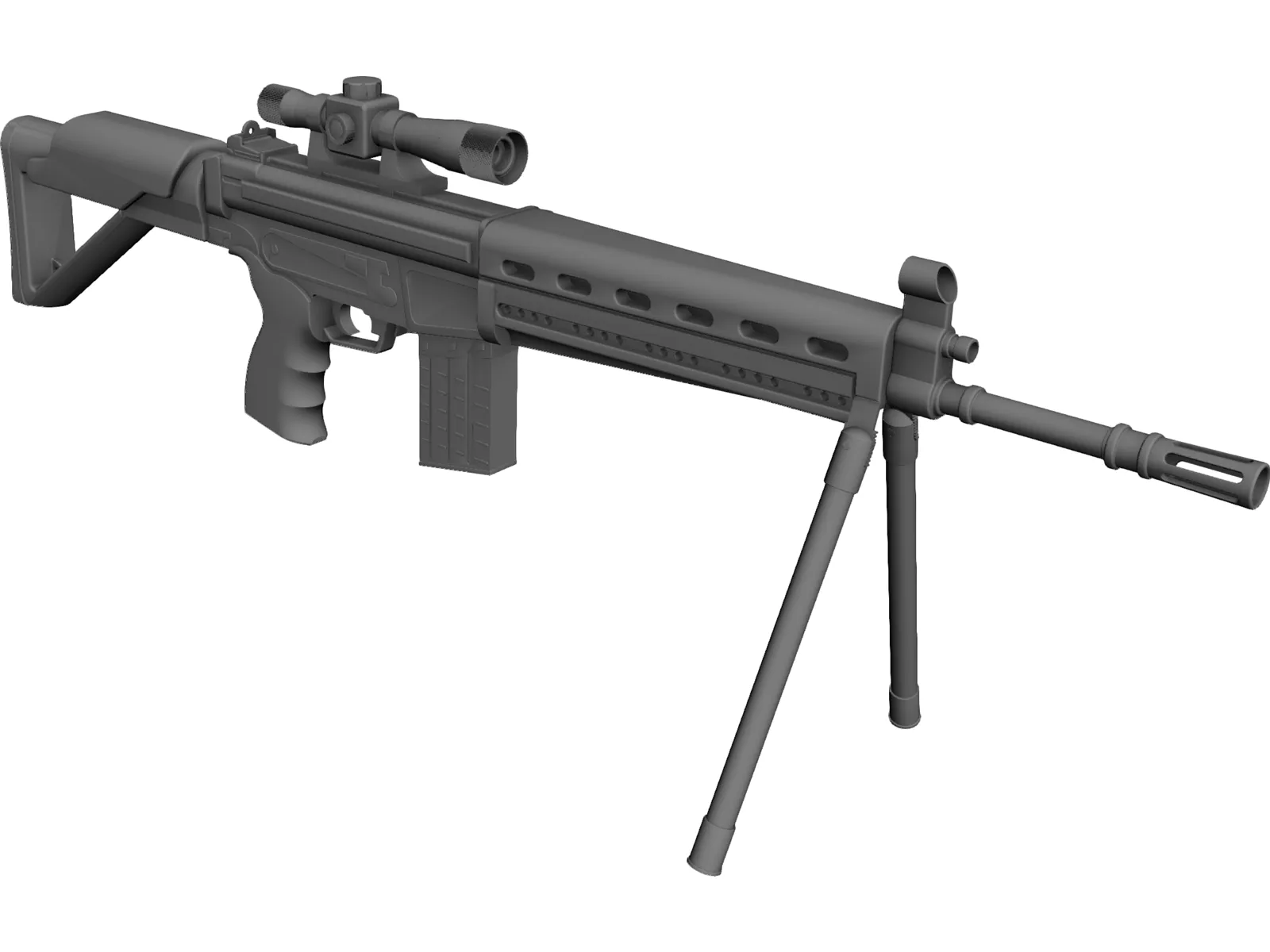 Sniper Rifle 3D Model main preview
