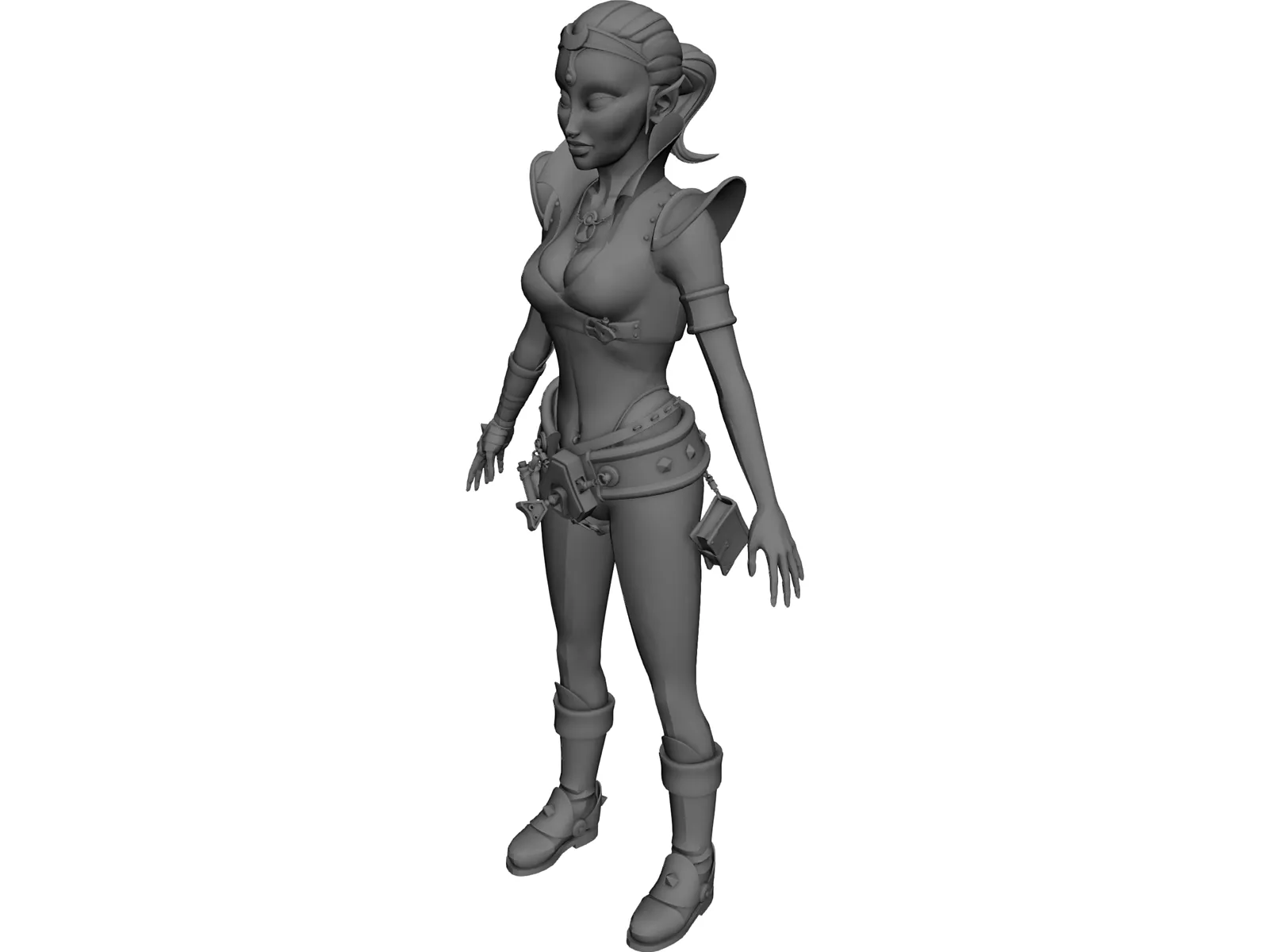 Witch Girl 3D Model main preview