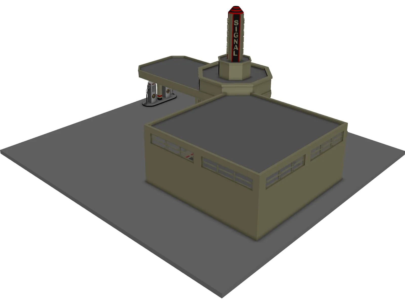 Service Station 3D Model main preview