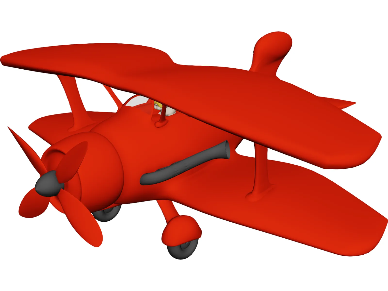 Toy Airplane 3D Model main preview
