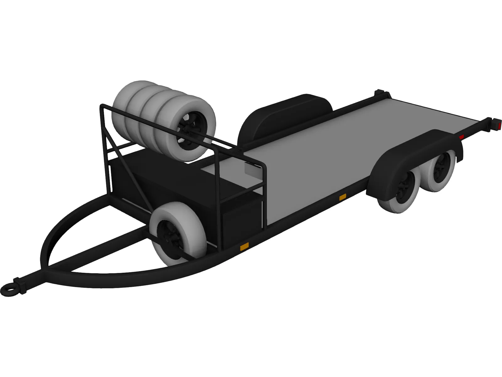 Car Trailer 3D Model main preview