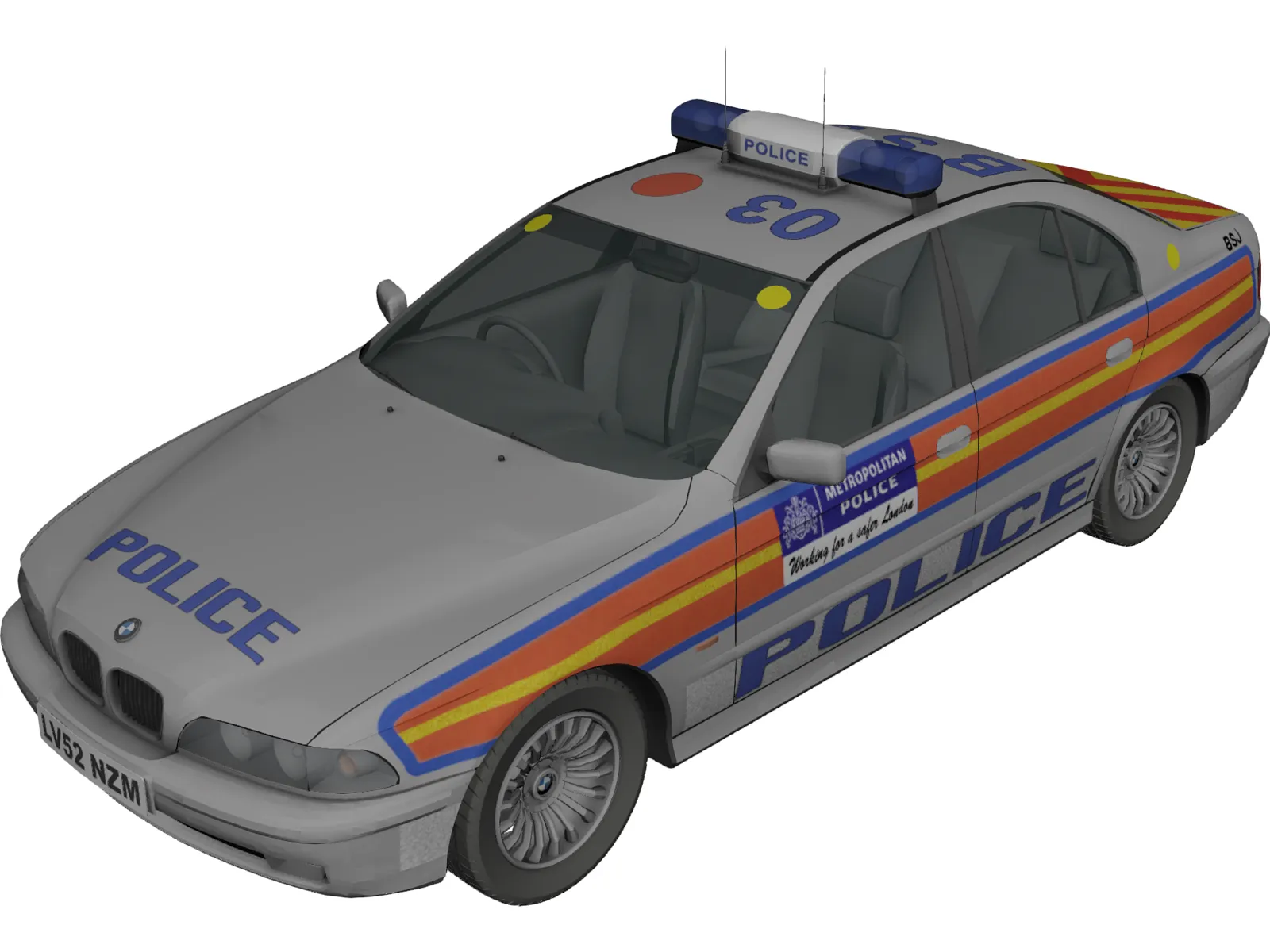 BMW Police 3D Model main preview