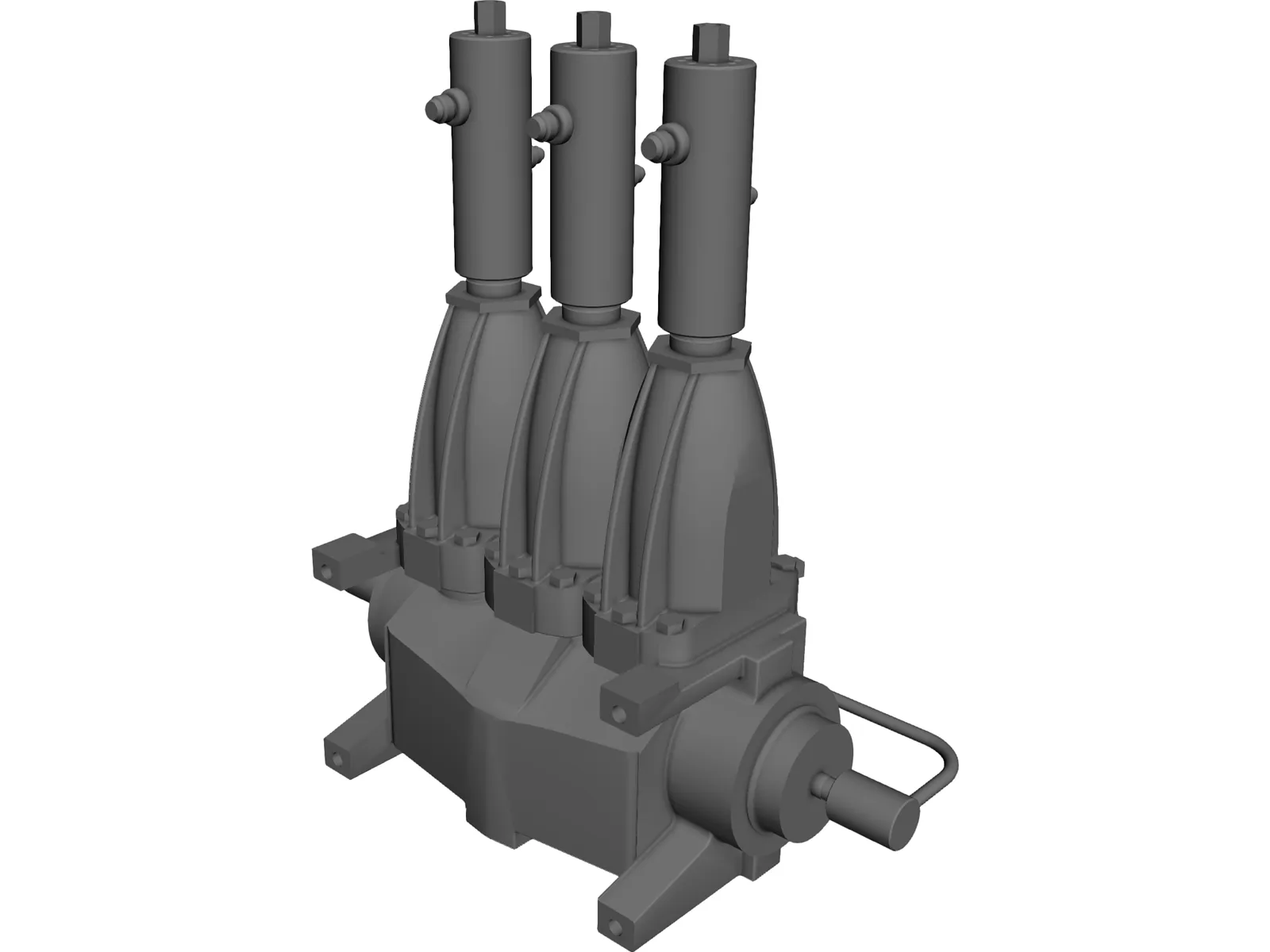 Nitrogen Triplex Pump 3D Model main preview