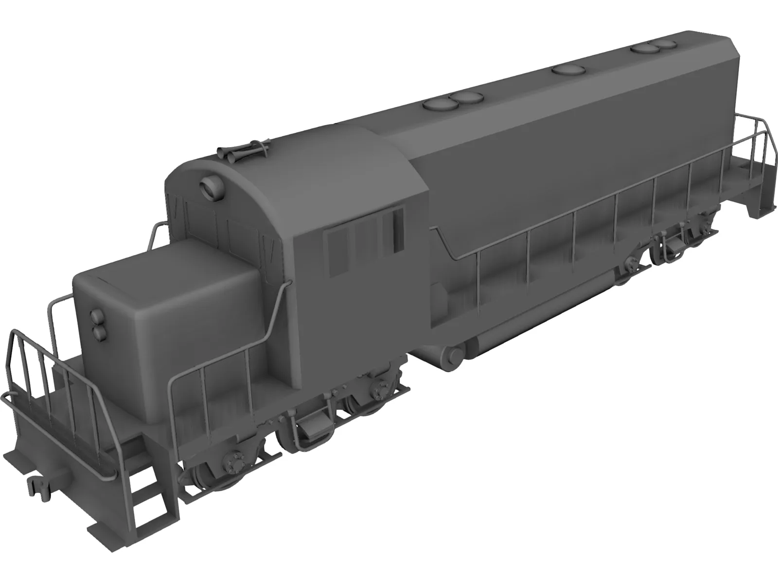 Chinese Train Engine 3D Model main preview