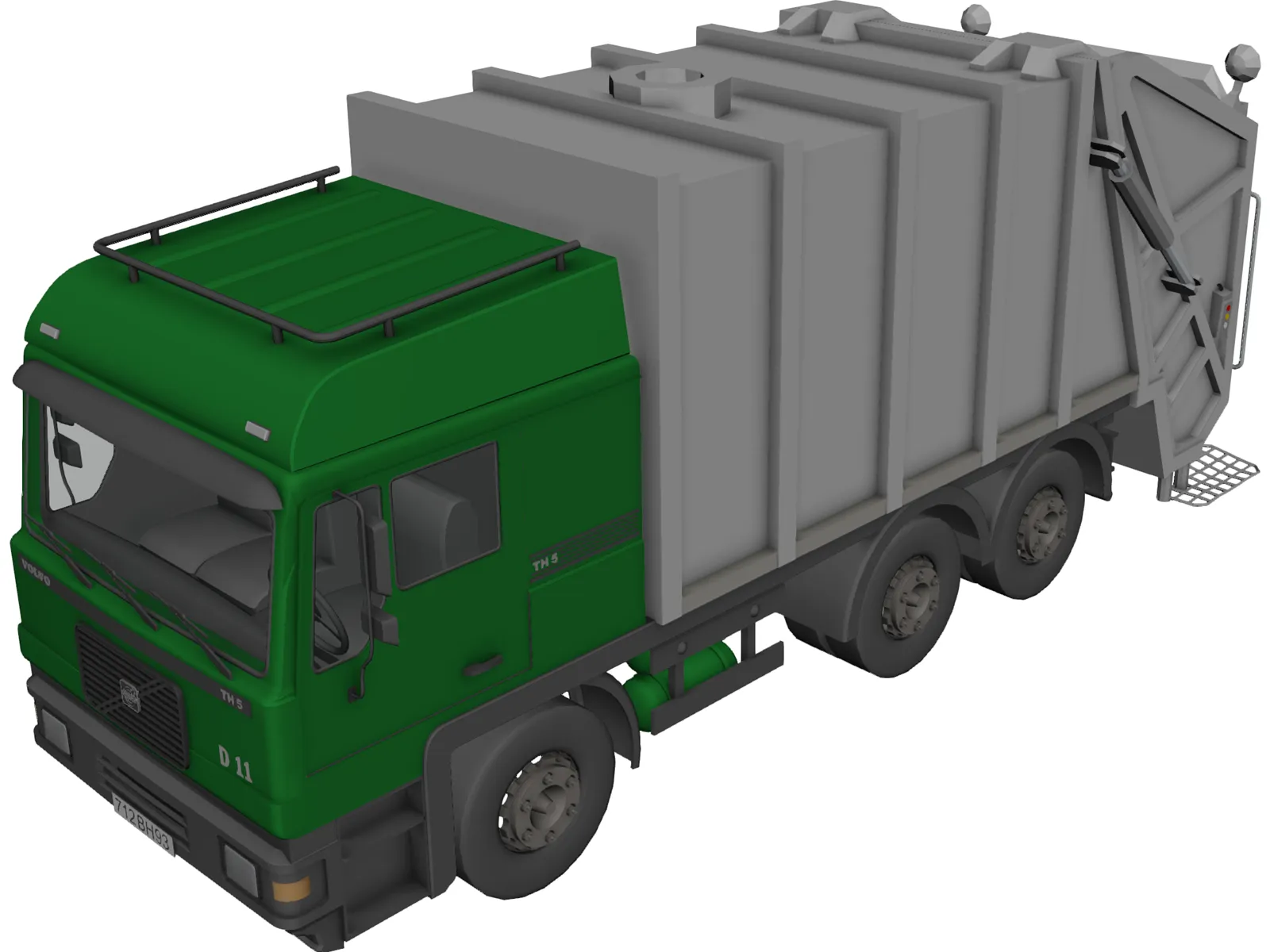 Volvo TH5 Garbage Truck 3D Model main preview