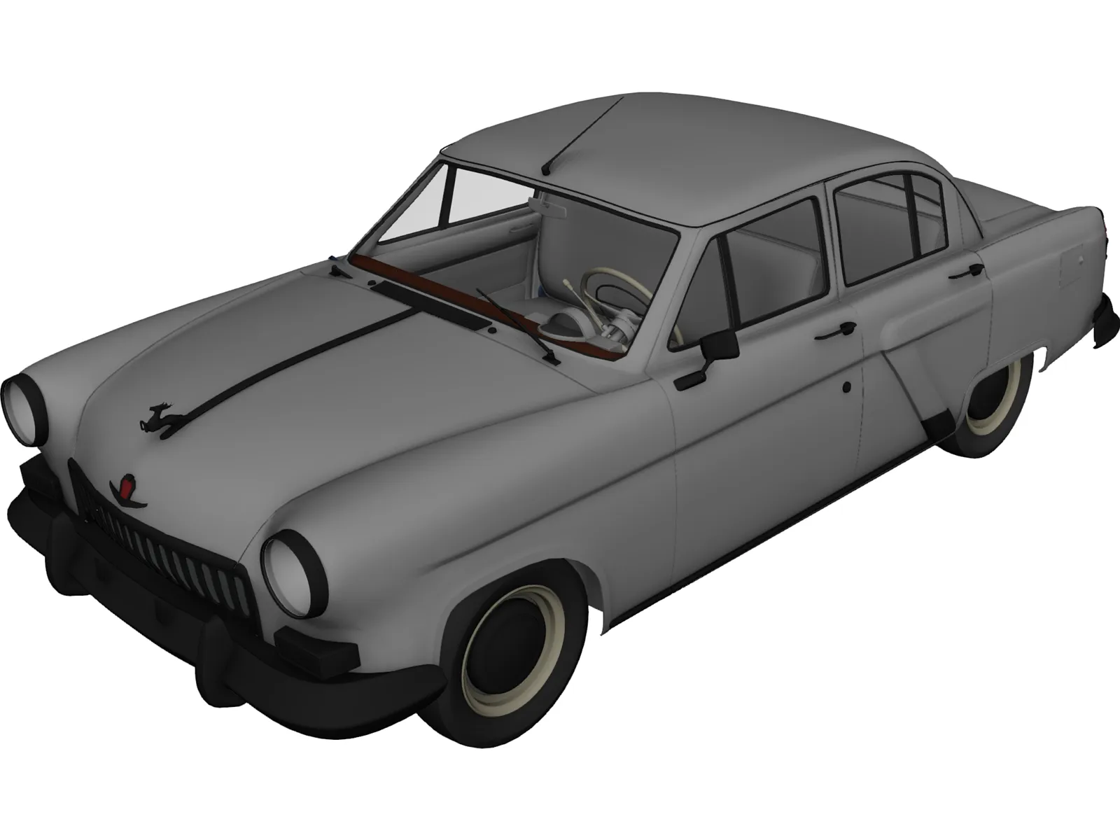 GAZ 21 Russian Classic Car 3D Model main preview