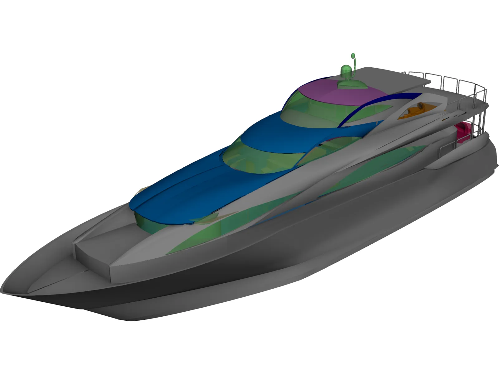 Sunseeker Yacht 3D Model main preview