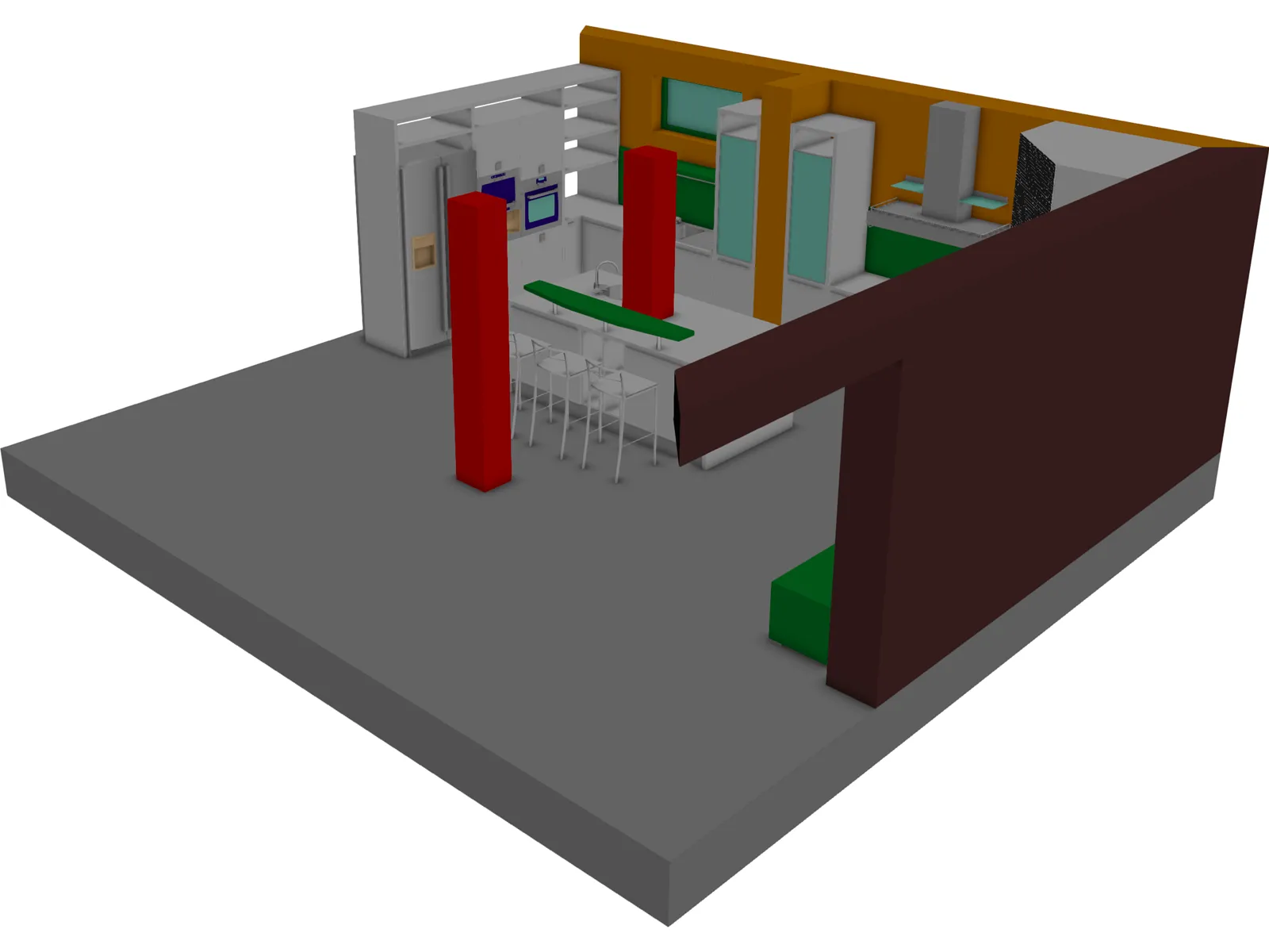 Kitchen 3D Model main preview