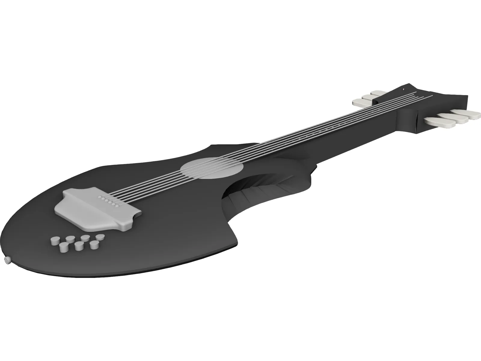 Guitar Fictional 3D Model main preview