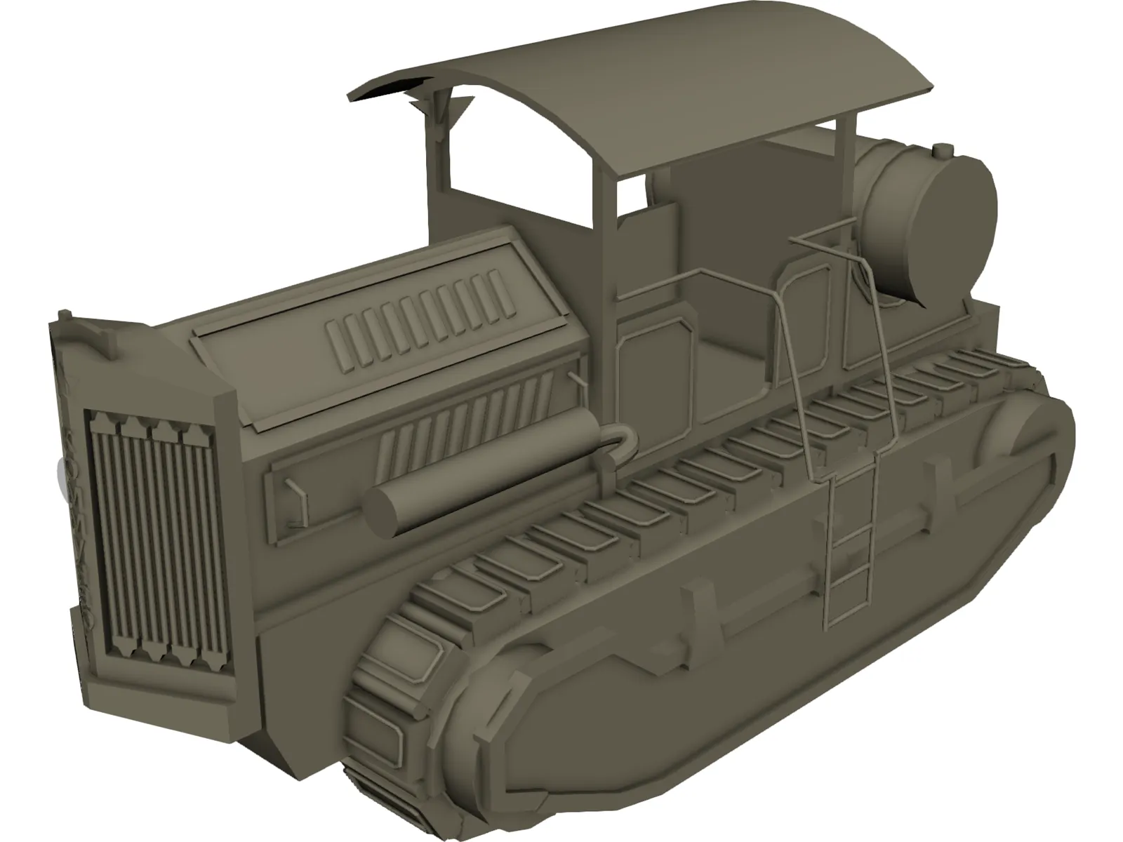 Soviet Tractor Kommunar 3D Model main preview