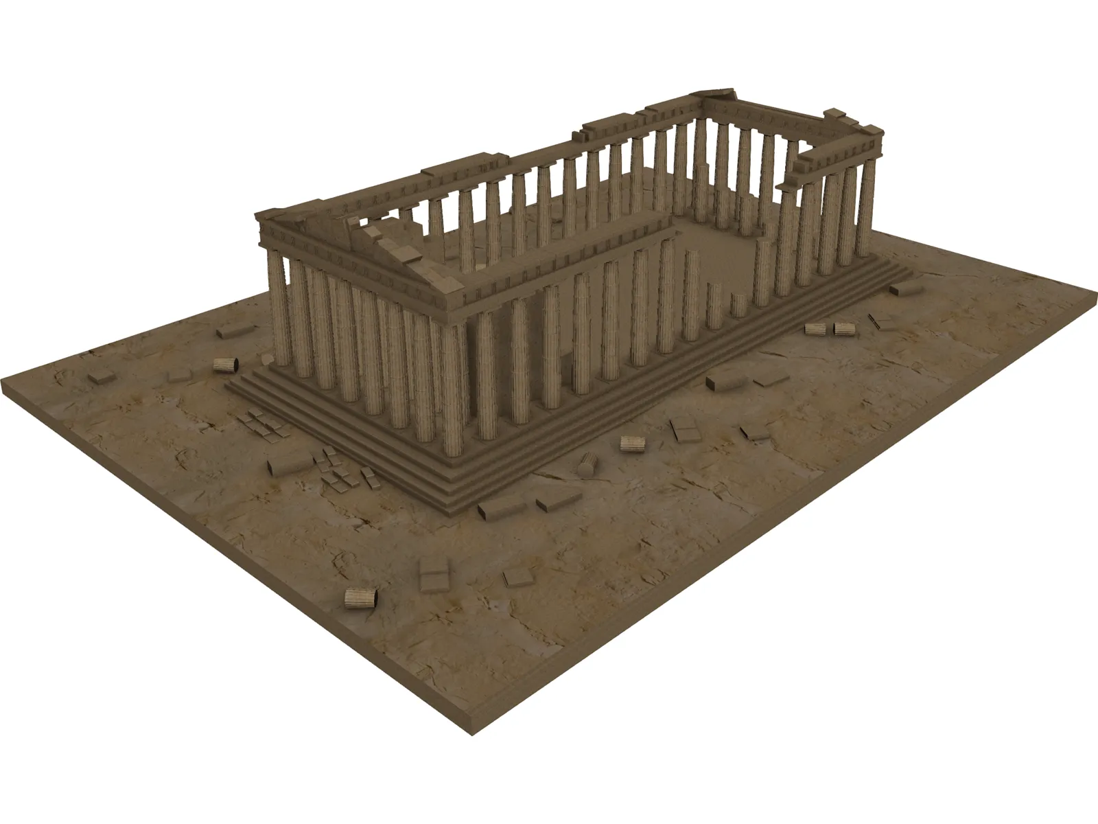 Parthenon Ruins 3D Model main preview