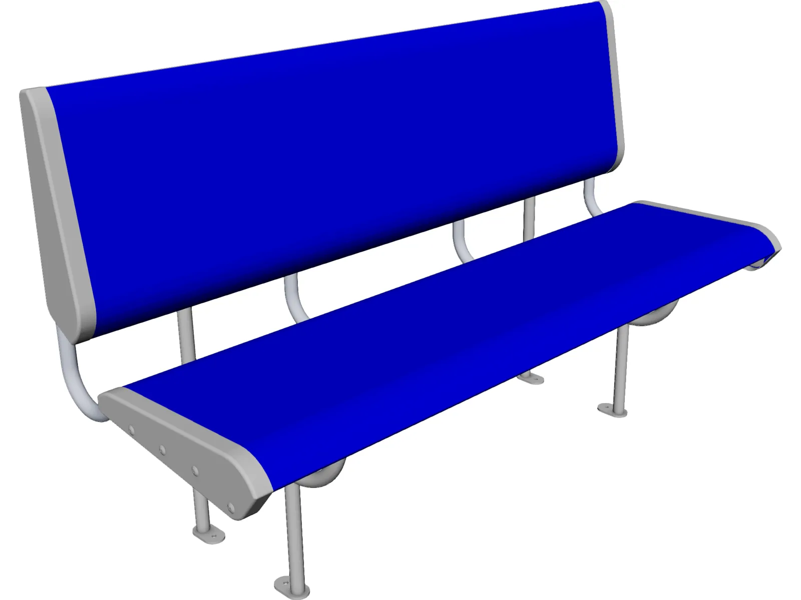 Polycarbonate Train Seat 3D Model main preview