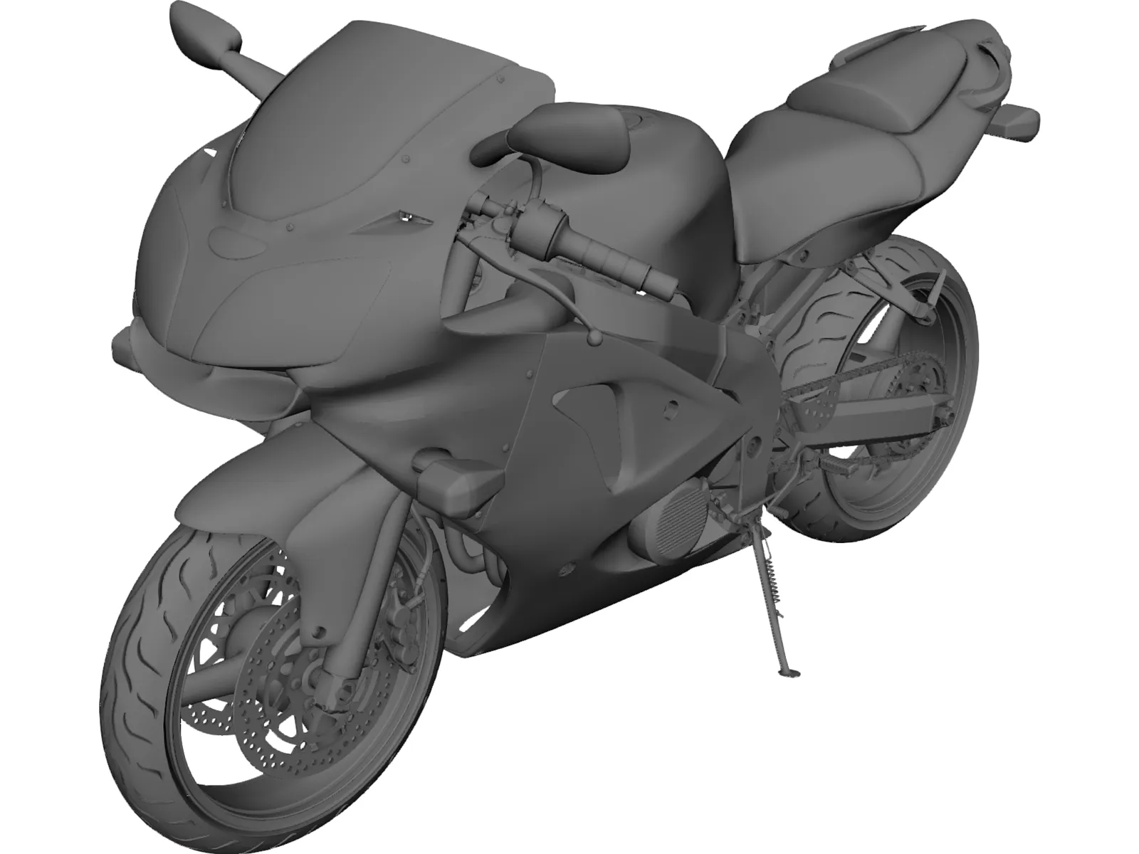 Kawasaki ZX6-R J1 3D Model main preview