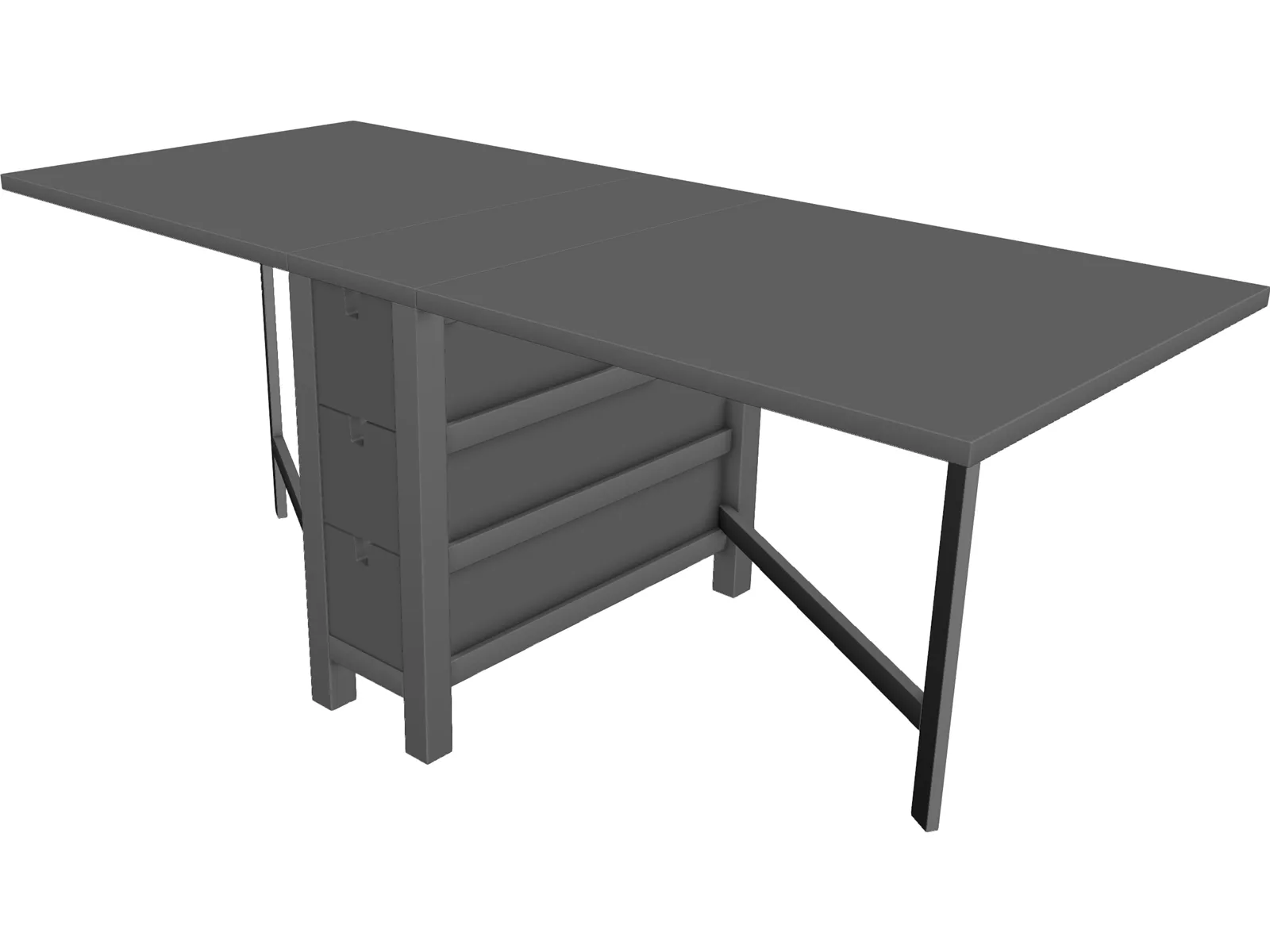 Foldable Table 3D Model main preview