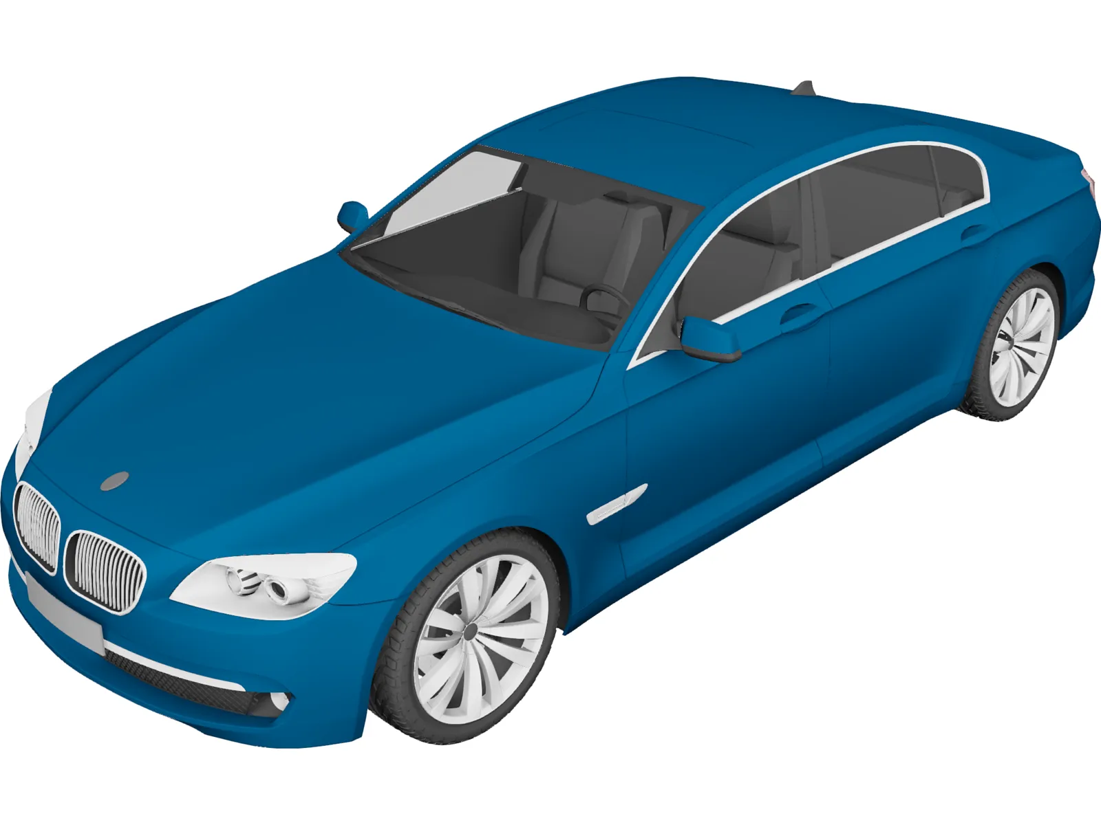 BMW 7-series (2009) 3D Model main preview