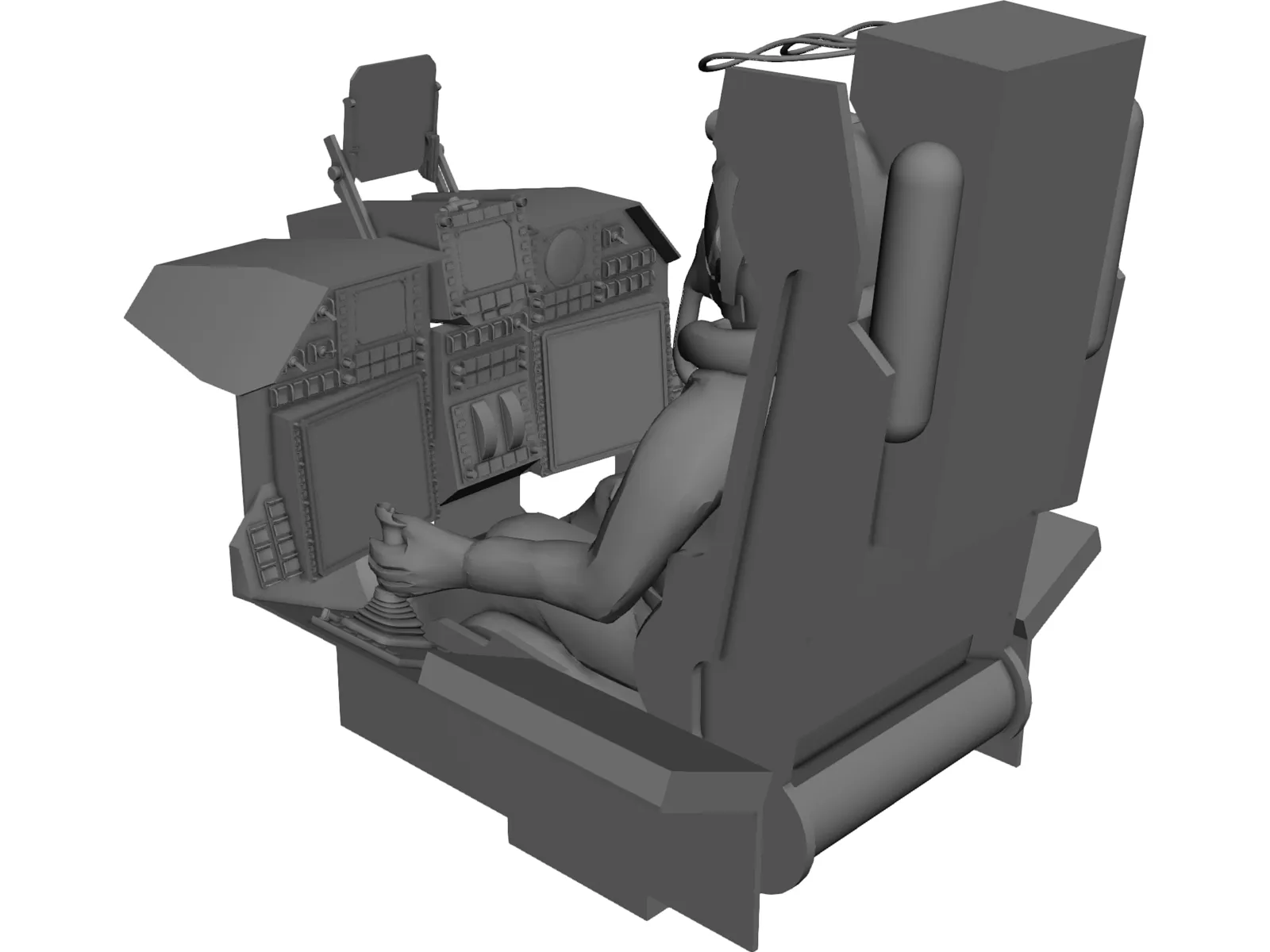 Fighter Cockpit with Seat 3D Model main preview