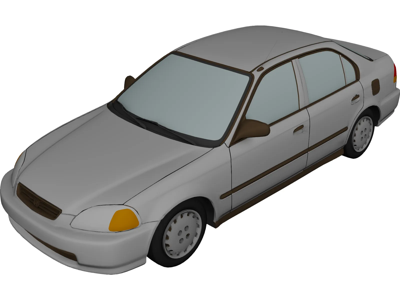 Honda Civic Sedan (1997) 3D Model main preview