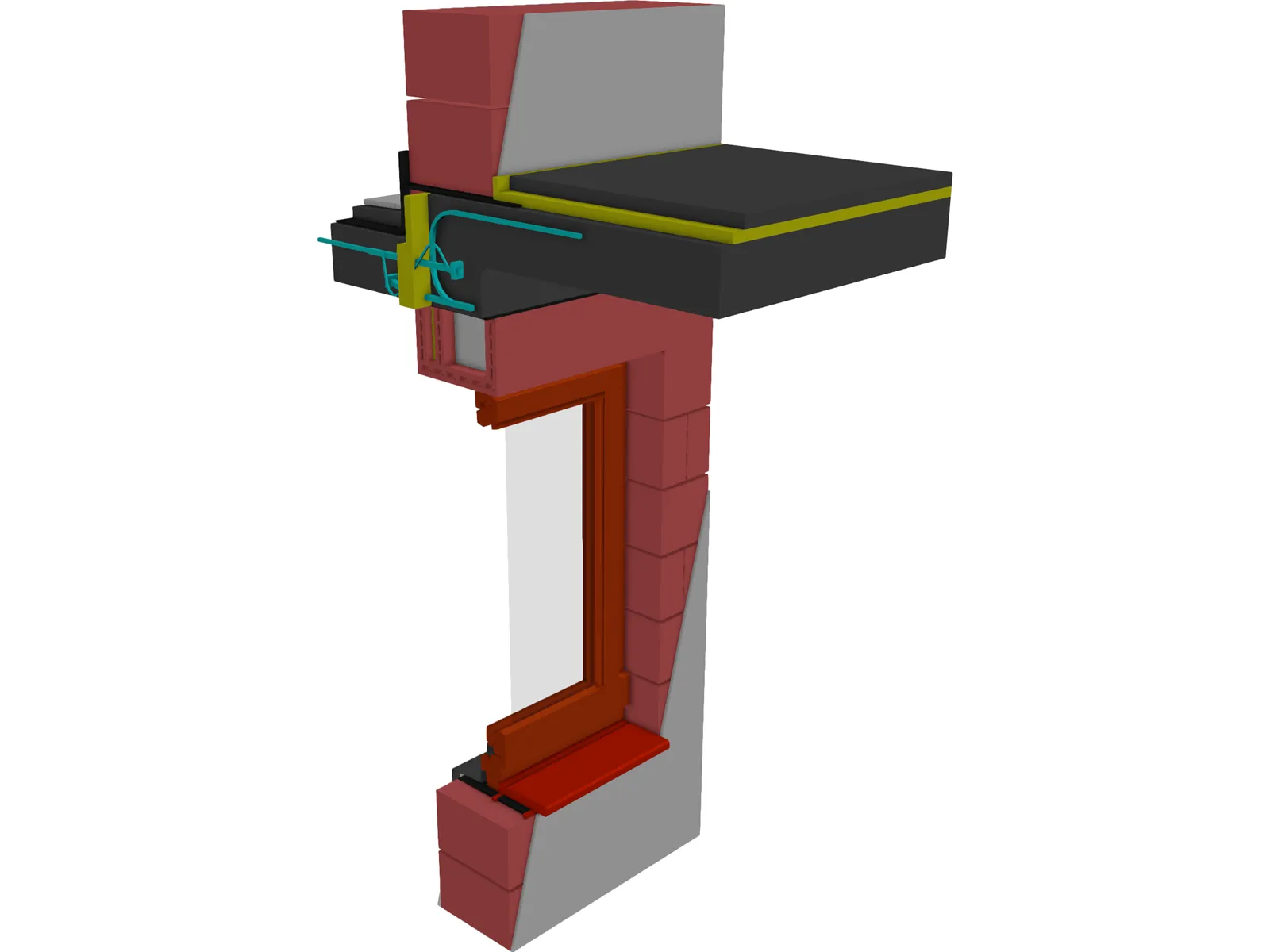 Window in the corner 3D Model main preview