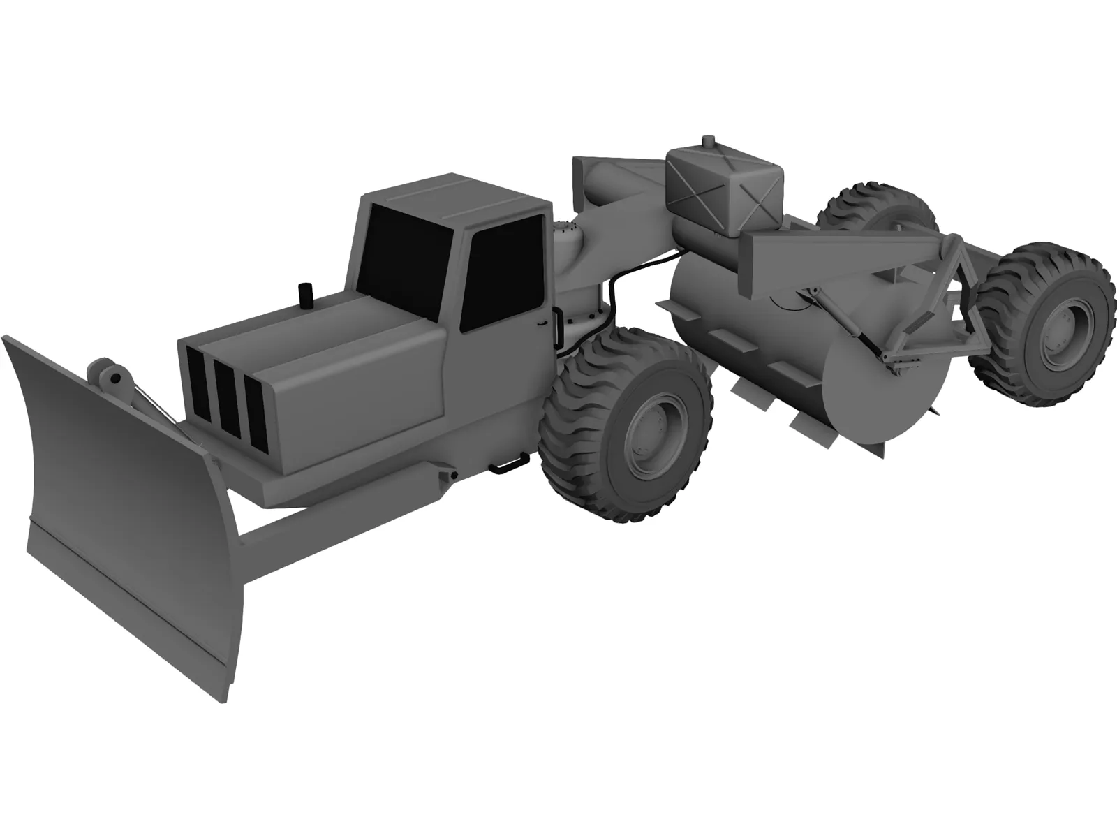 Tree Breaking Modified Truck 3D Model main preview