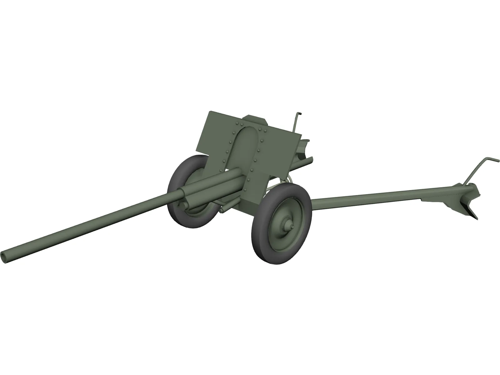 F-22 AT Gun 3D Model main preview