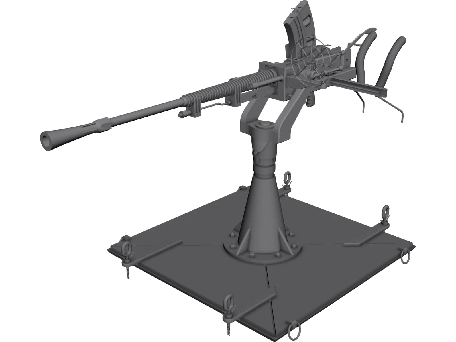 Type-96 Single AA-Gun 3D Model main preview